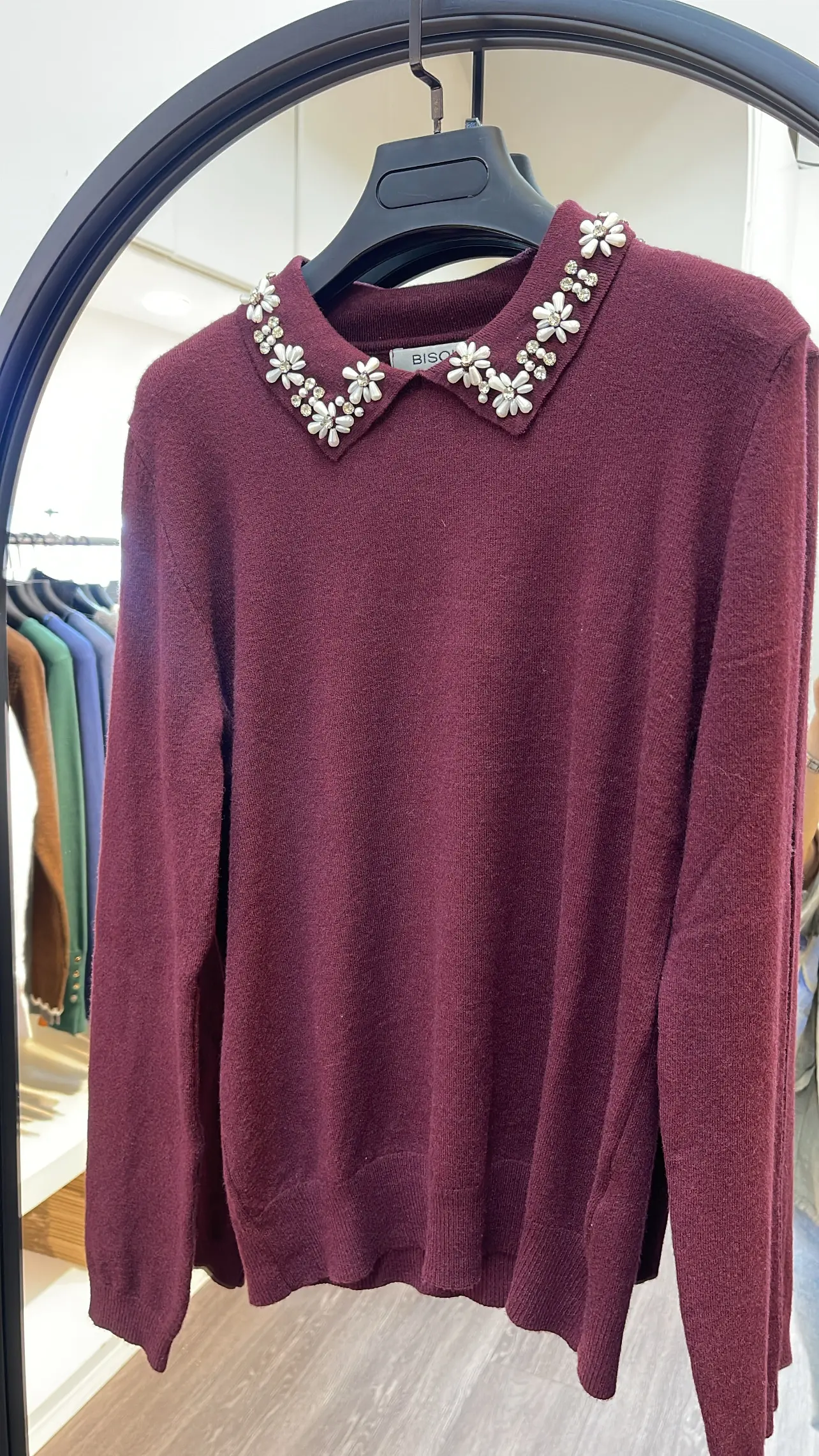 بافت یقه مروارید دوزی ترک