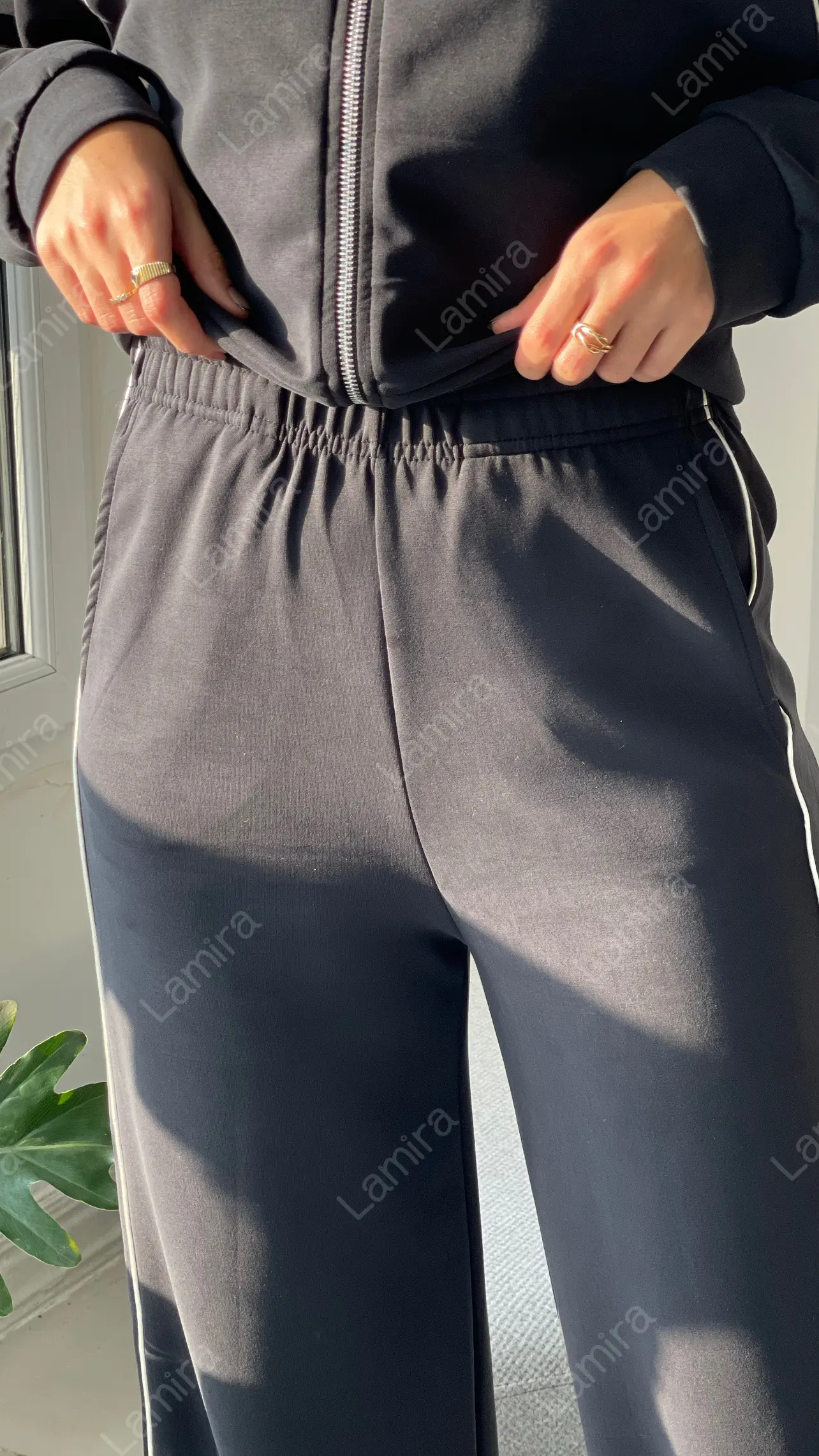 ست اویشو زیپدار خط دار برند ترک