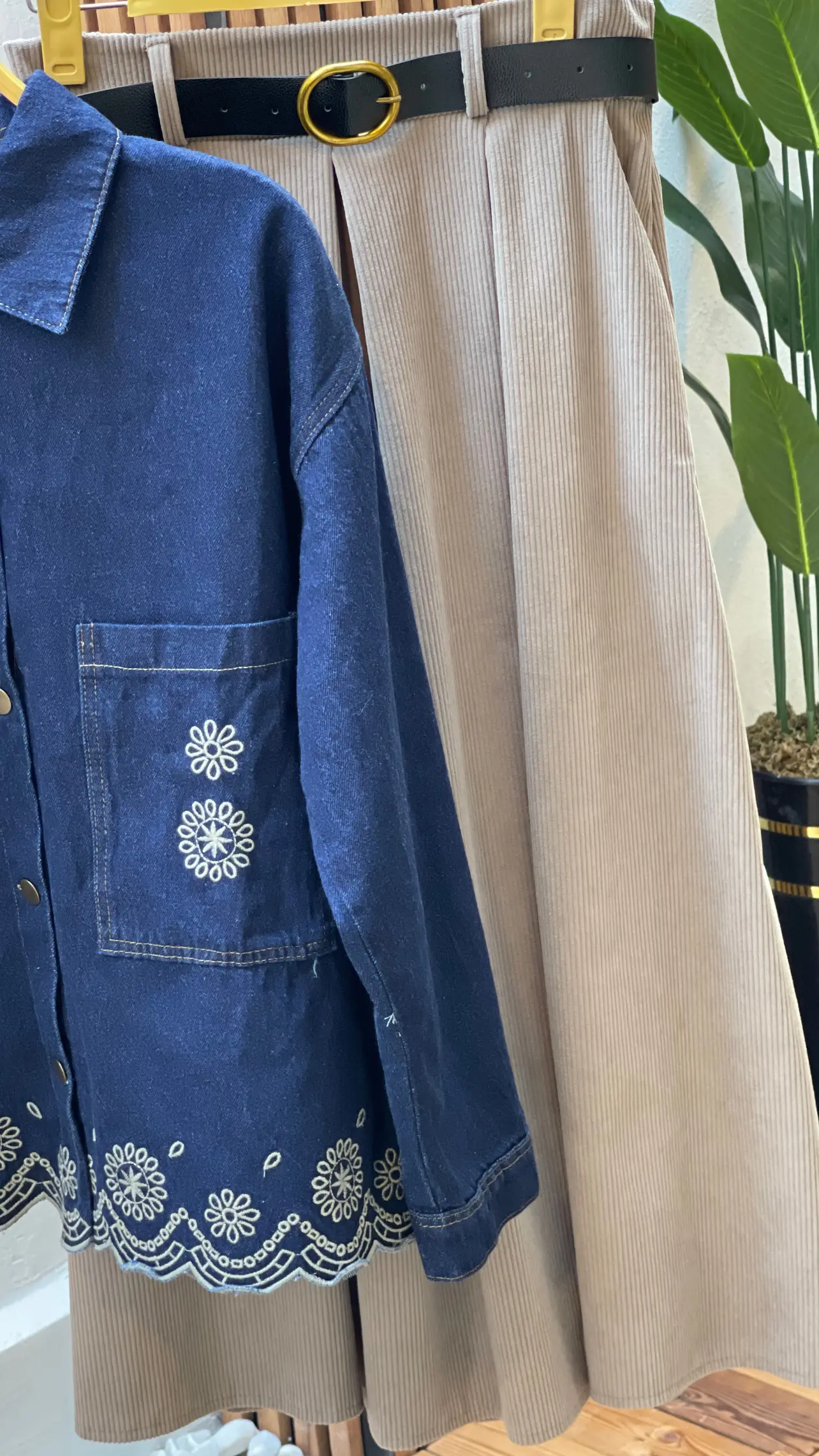 دامن مخمل کبریتی کمربنددار