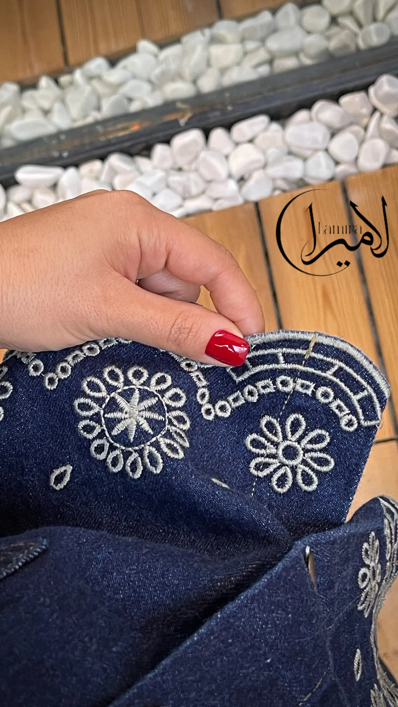 کت جین پایین دالبر گلدوزی ترک