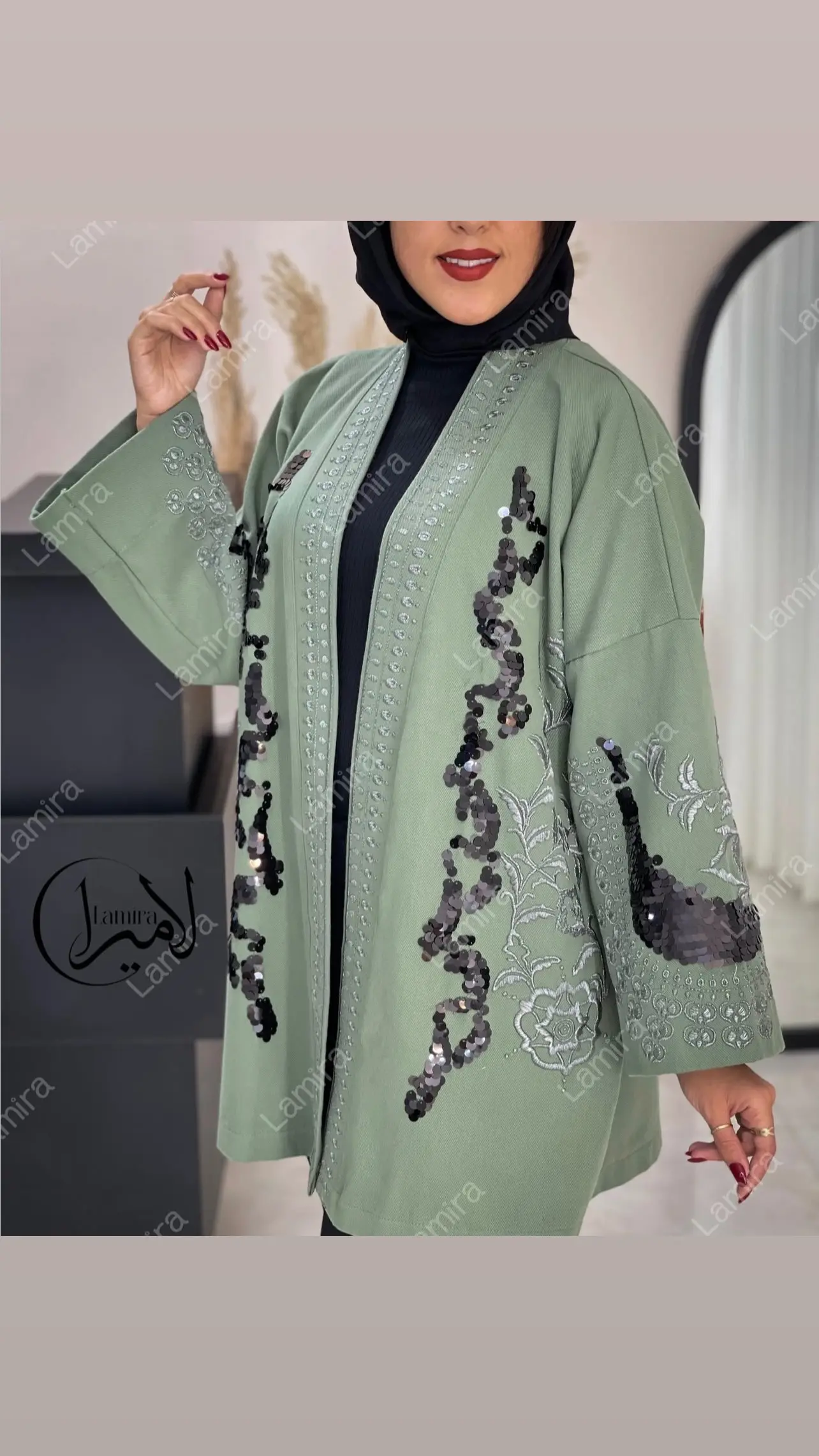 رویه مانتویی مجلسی پاییزه طرح گرپ