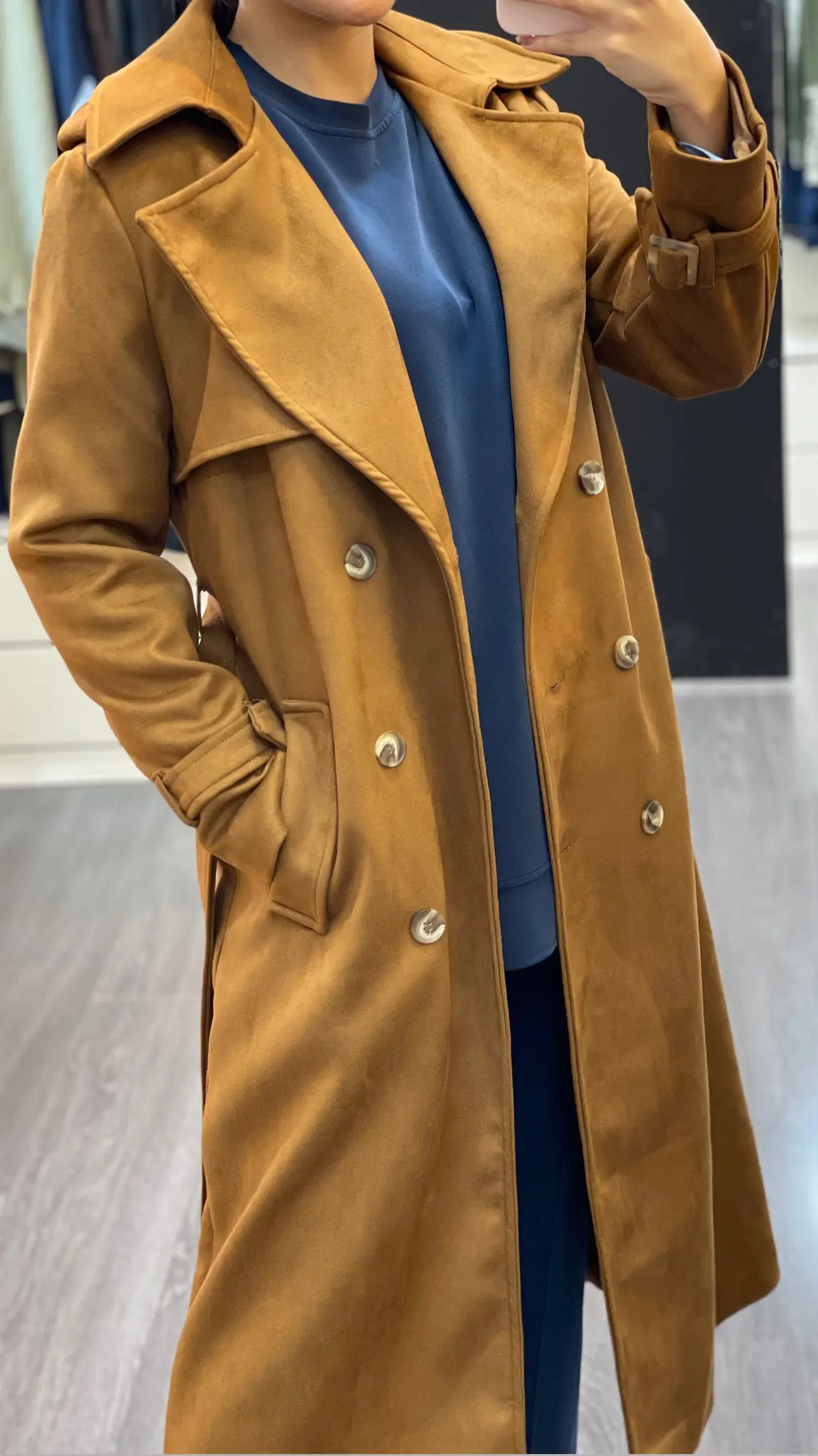 پالتو بلند استر دار جیر برند اورجینال ترک