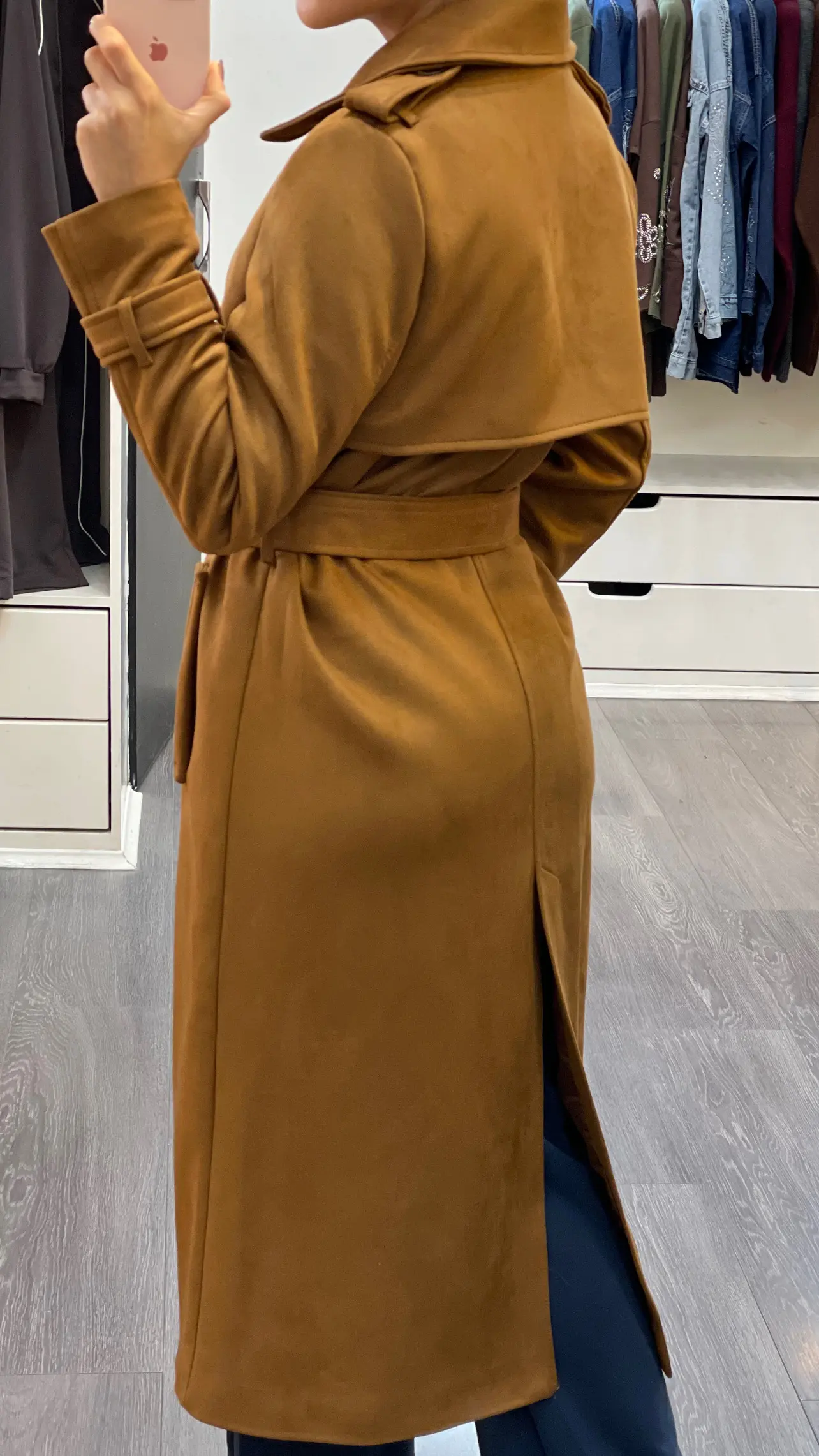 پالتو بلند استر دار جیر برند اورجینال ترک