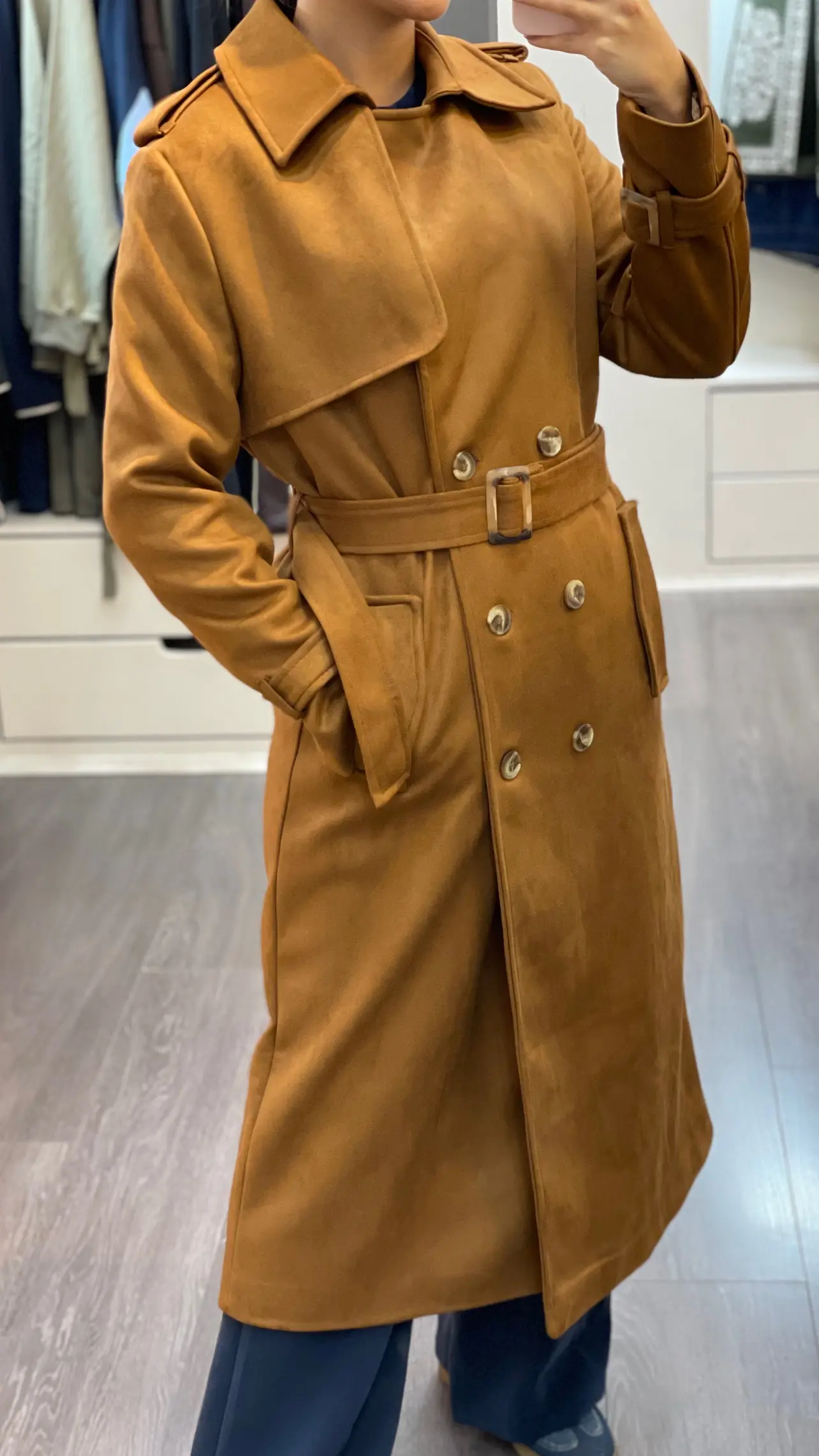 پالتو بلند استر دار جیر برند اورجینال ترک