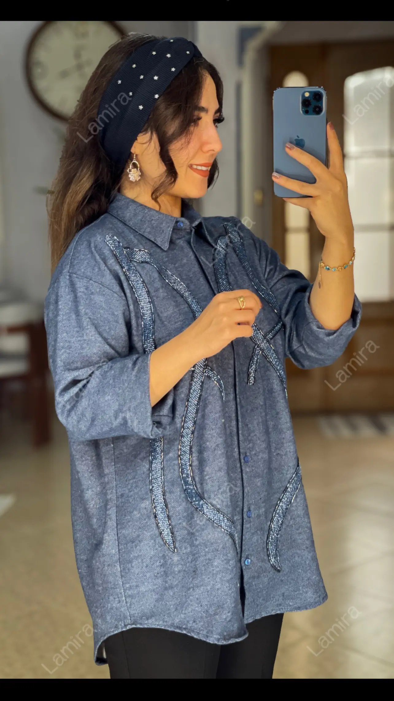 شومیز مانتویی مجلسی پاییزه طرح ماردین