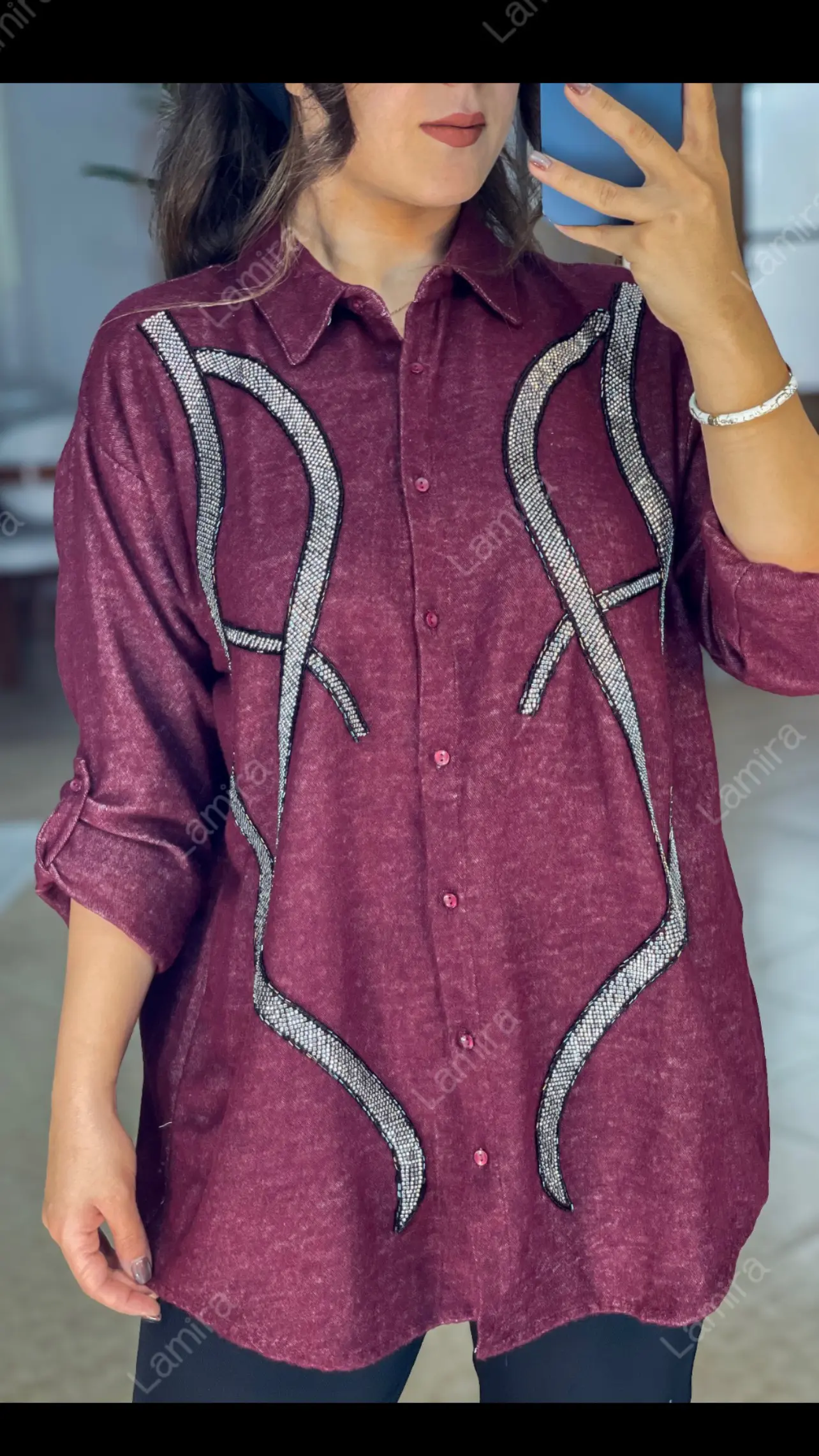 شومیز مانتویی مجلسی پاییزه طرح ماردین