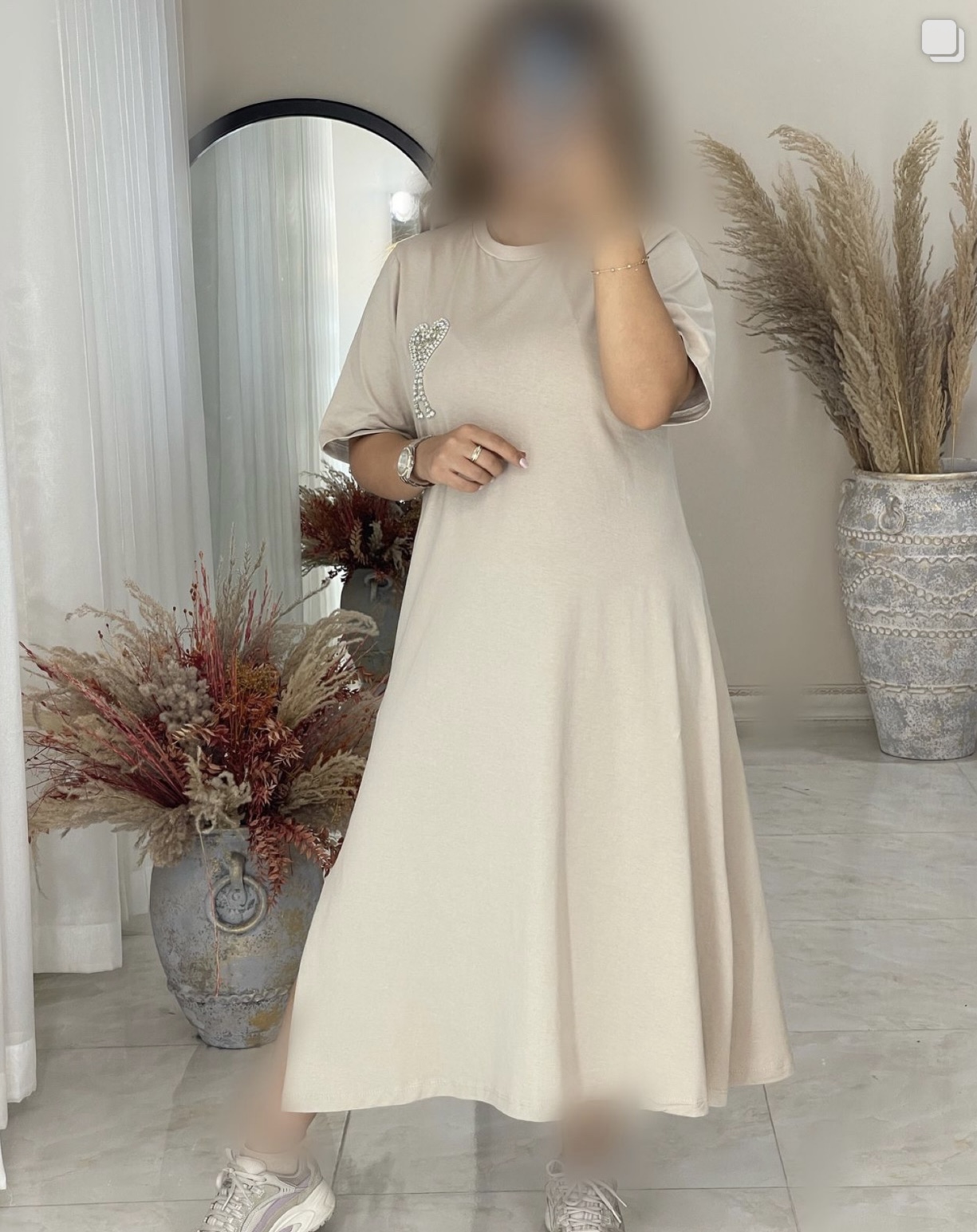 پیراهن اسپرت طرح سنگدوزی قلبی