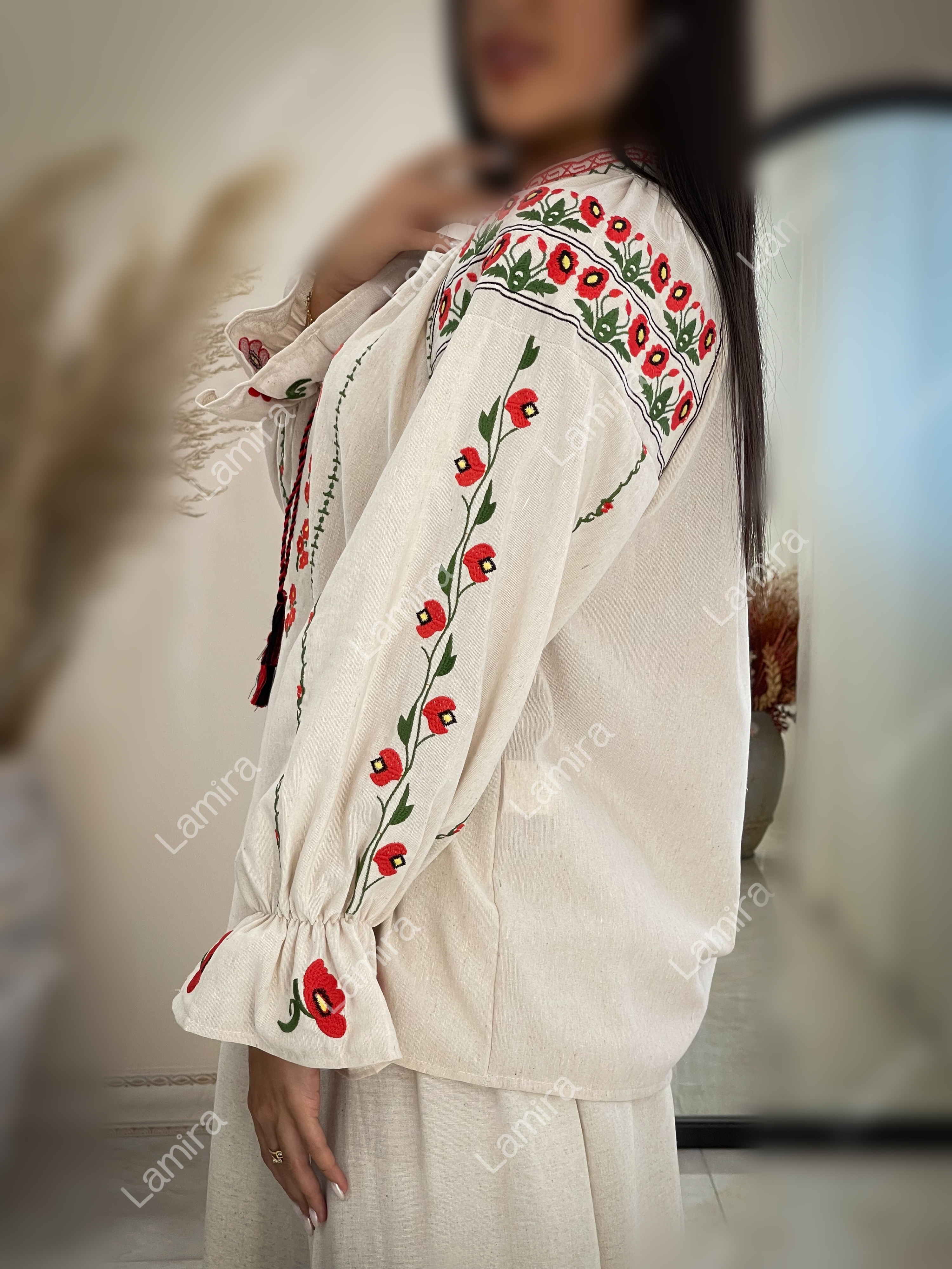 شومیز گلدوزی اسپرت طرح شقایق