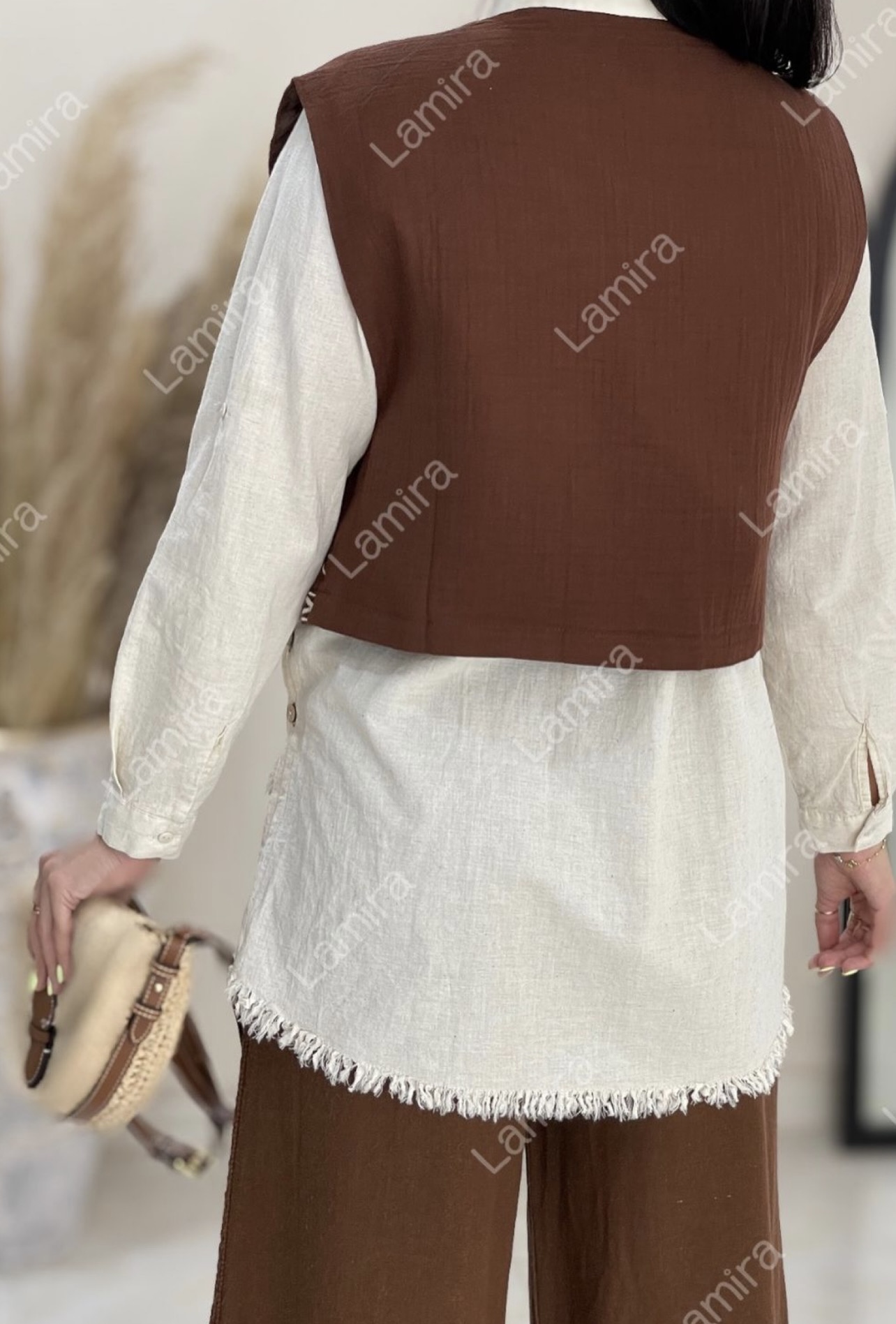 وست دارچینی گلدوزی