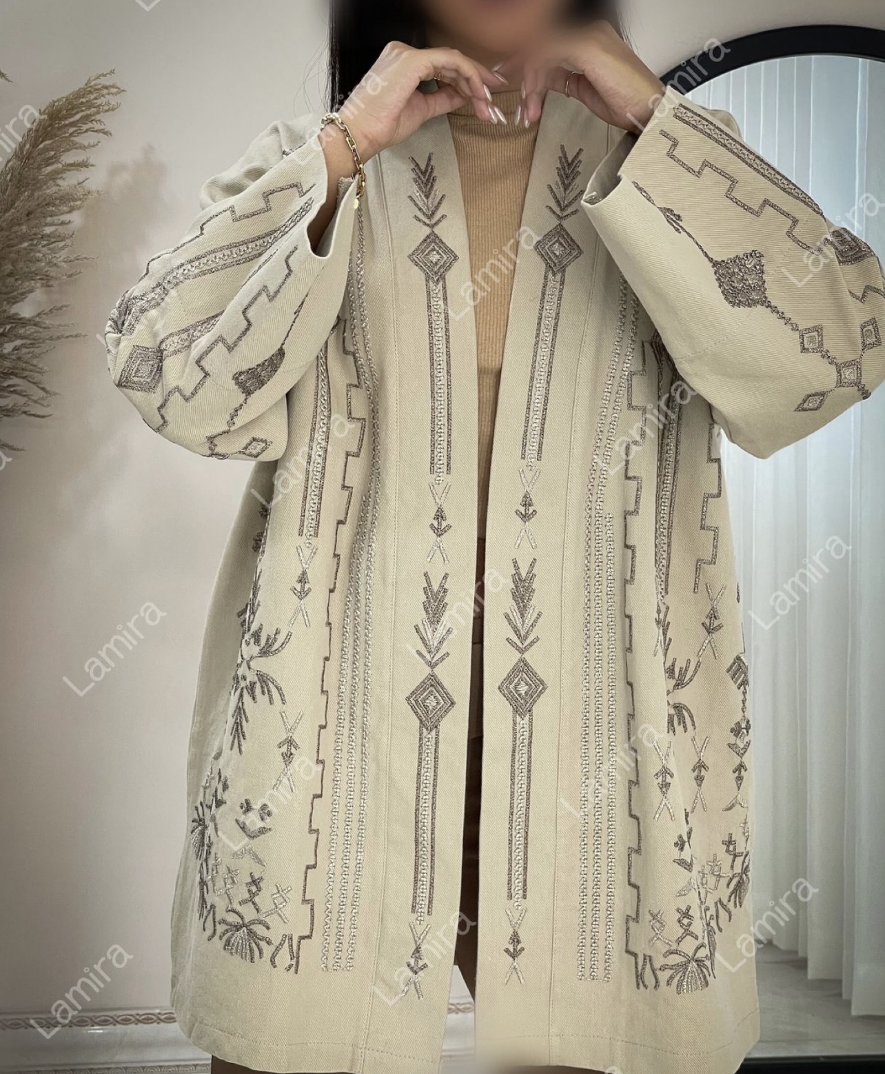 رویه مانتویی کتان کجرا طرح خطی