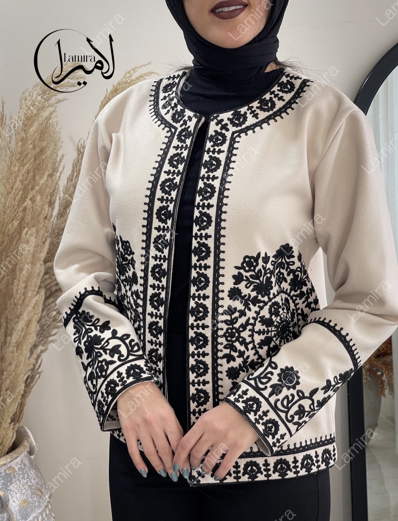 کت فوتر گلدوزی طرح بارسین