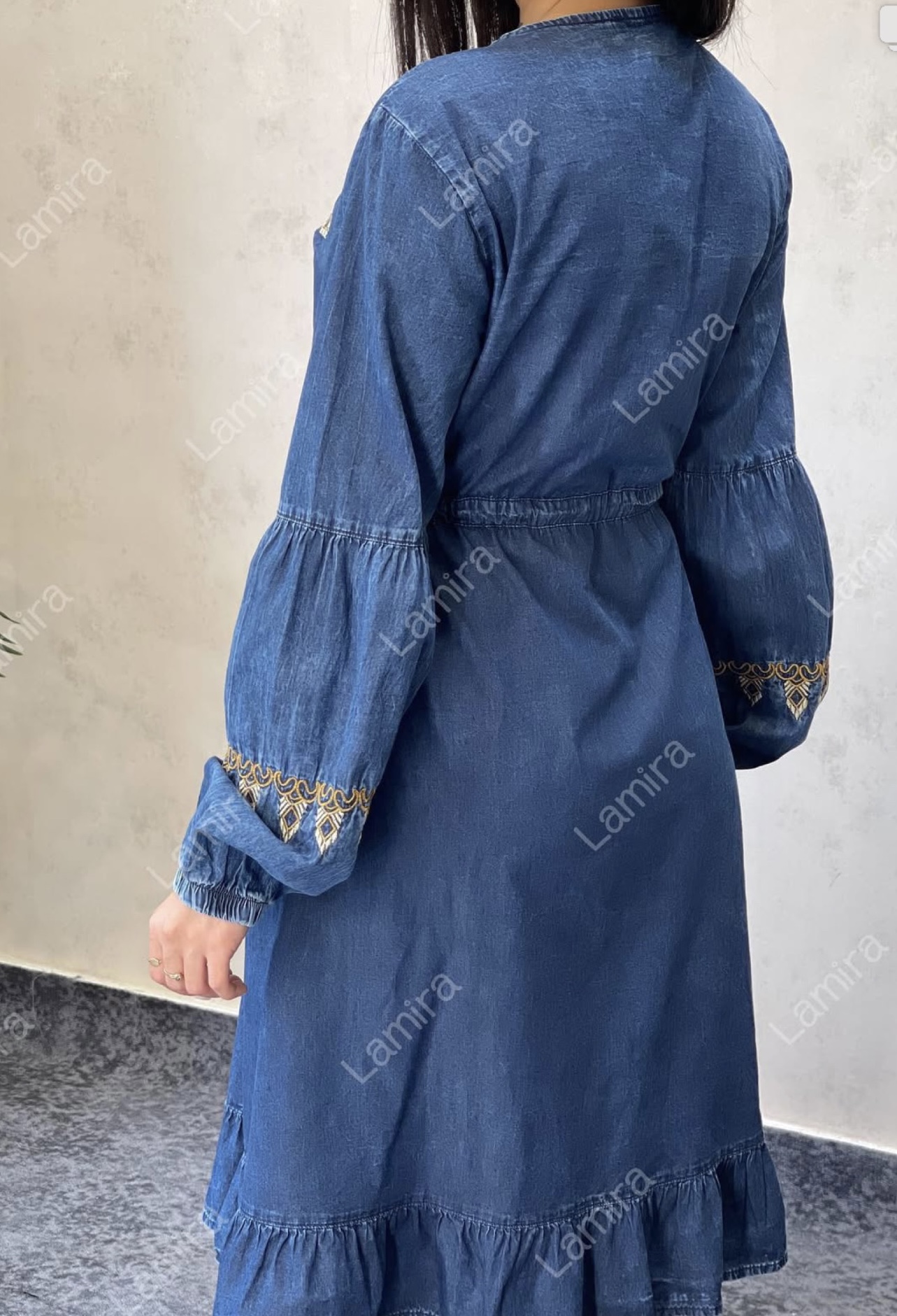 پیراهن کوتاه جین گلدوزی