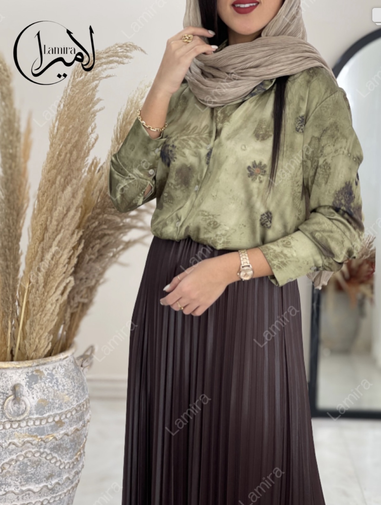 شومیز ساتن سیلک ابریشمی طرح لیرا