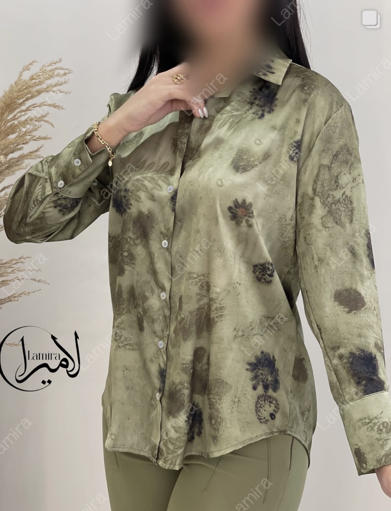 شومیز ساتن سیلک ابریشمی طرح لیرا