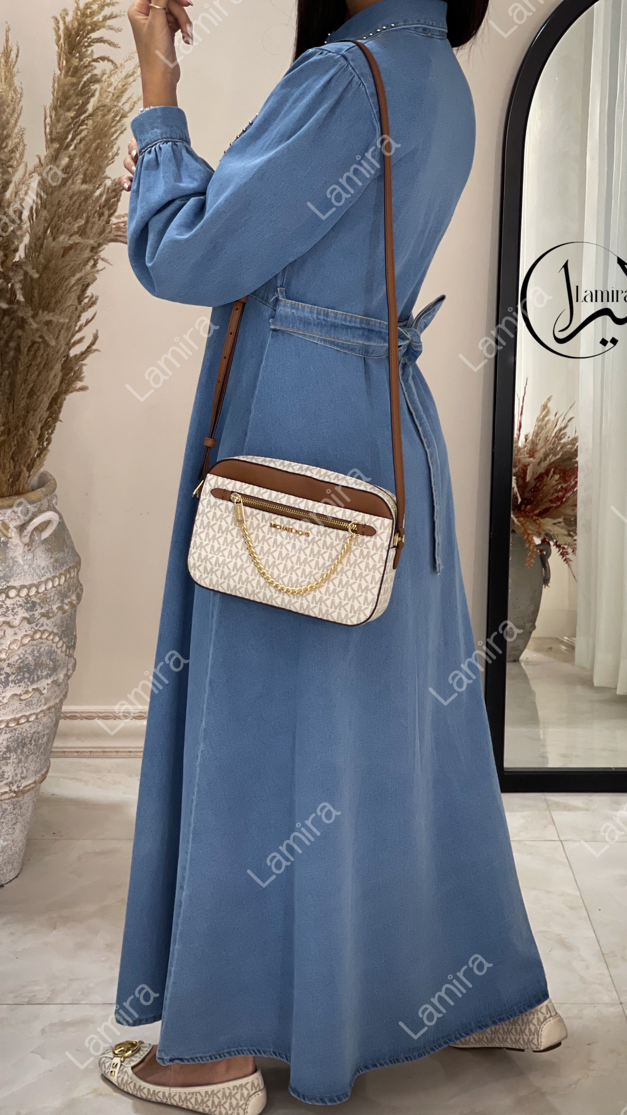 پیراهن جین مجلسی طرح یقه خرگوشی