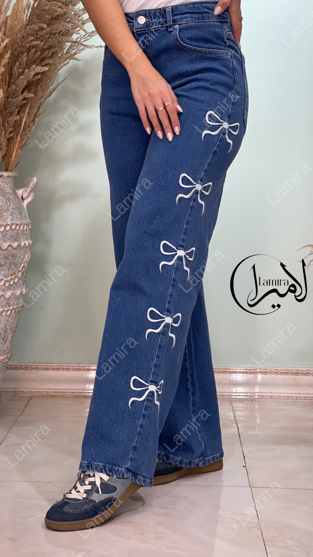 شلوار جین پاپیونی