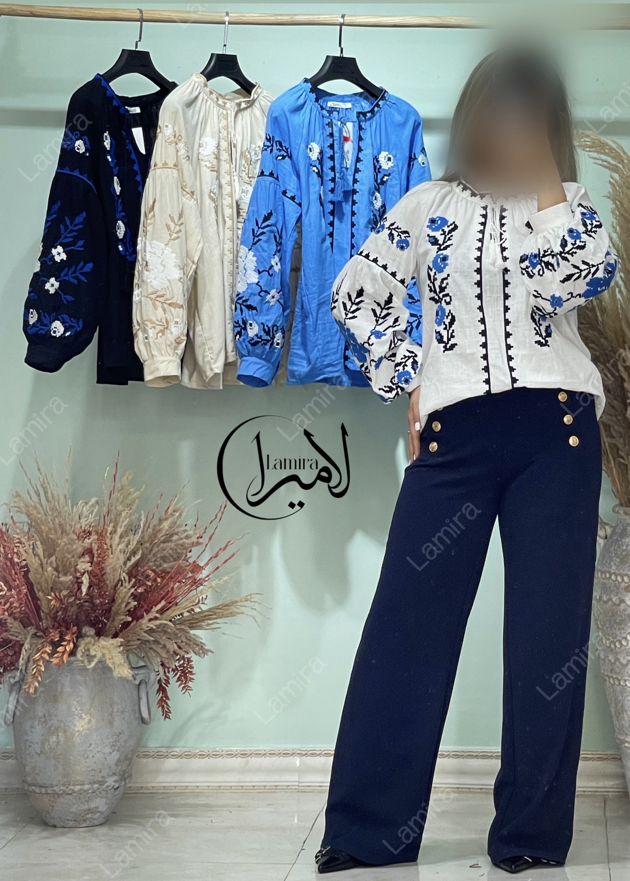 شومیز گلدوزی طرح کارلا