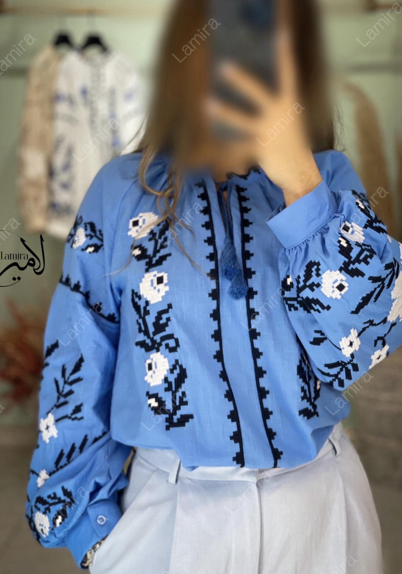 شومیز گلدوزی طرح کارلا