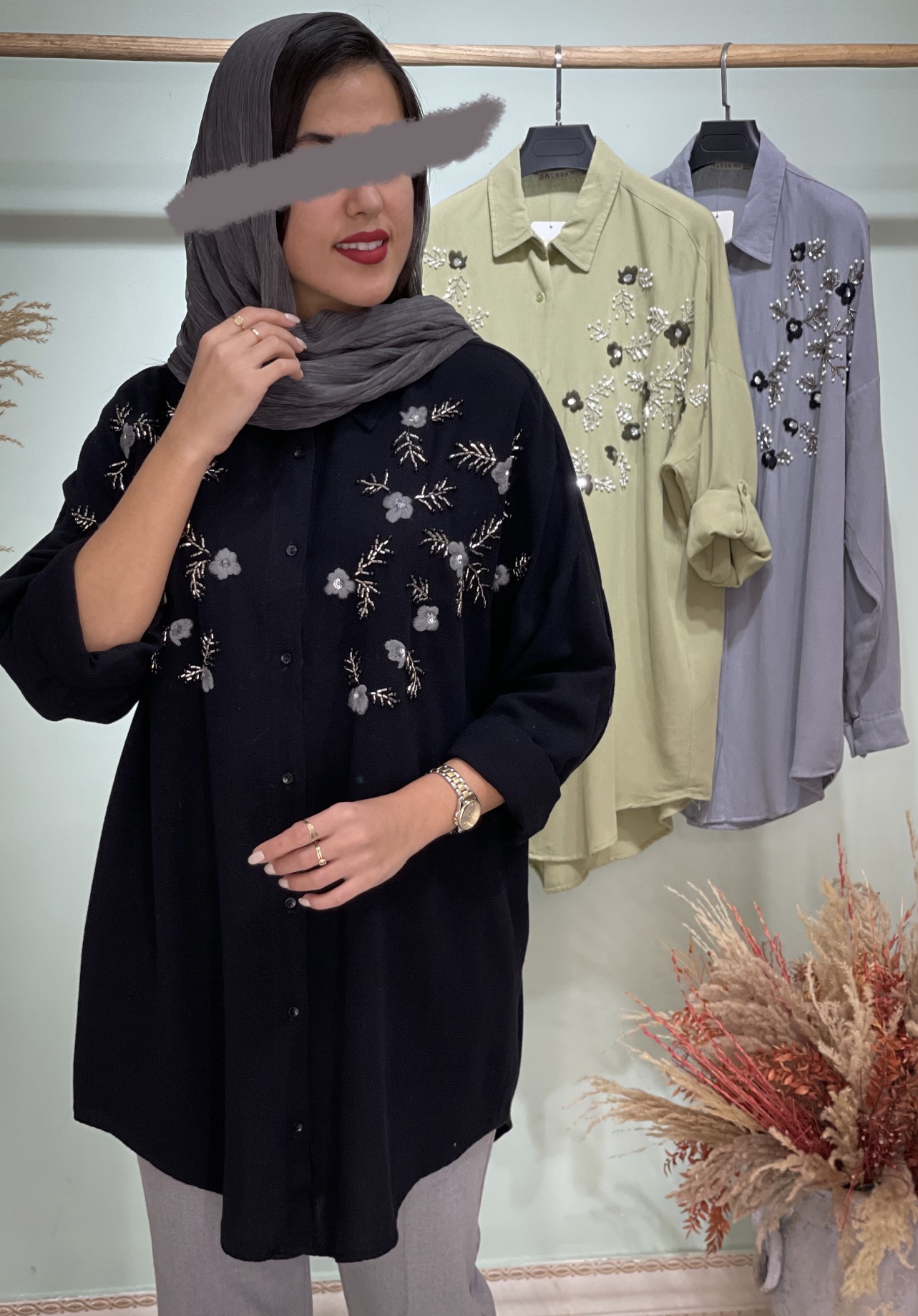 شومیز مجلسی مانتویی کار شده طرح میرال