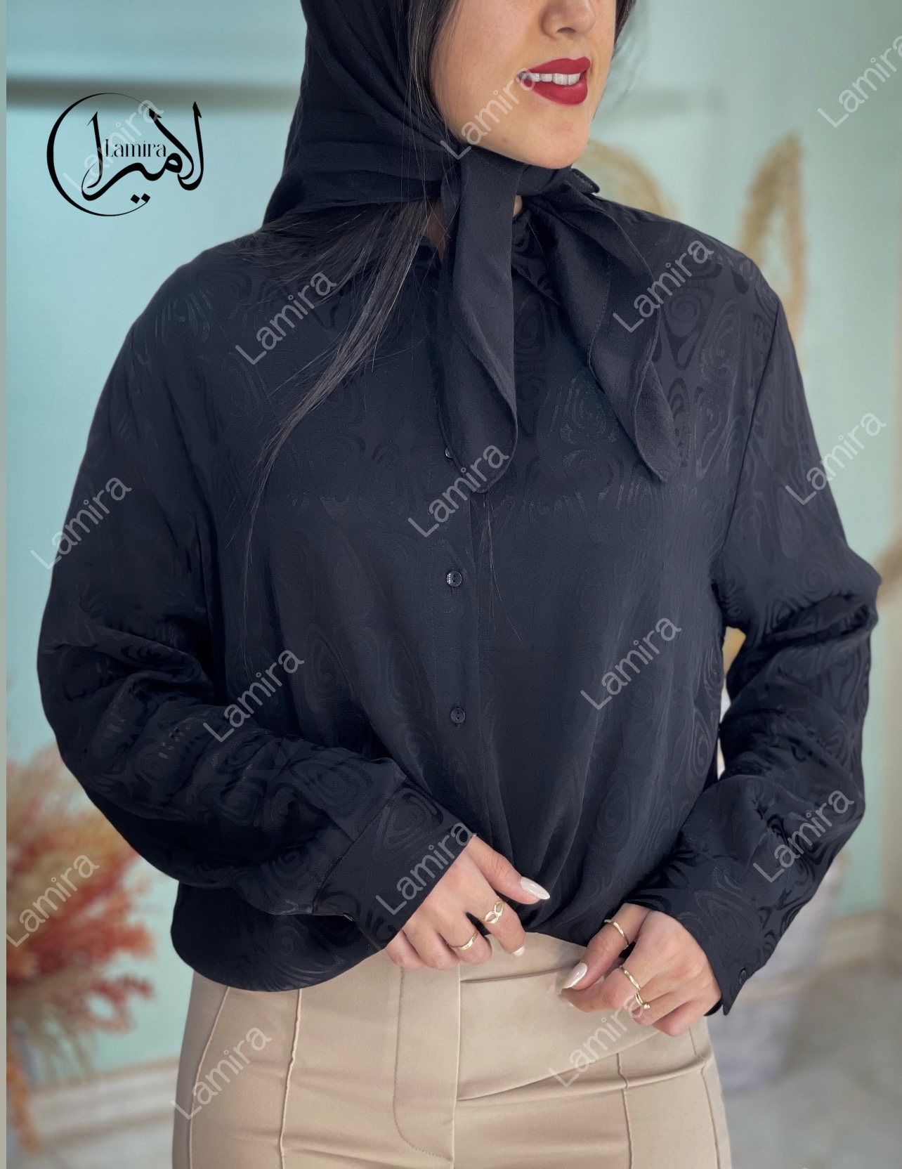 شومیز ساتن سیلک طرح سارن
