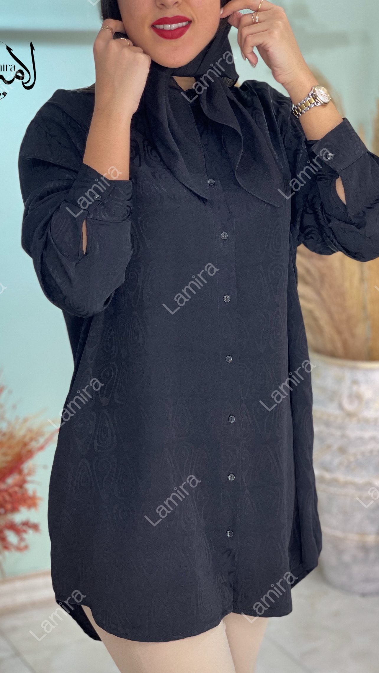 شومیز ساتن سیلک طرح سارن
