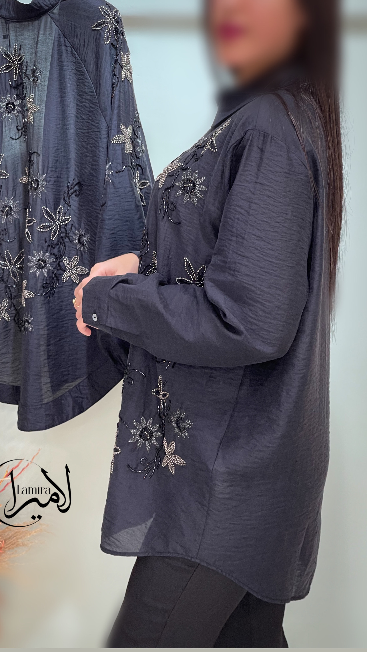 شومیز مانتویی مجلسی طرح لوتوس