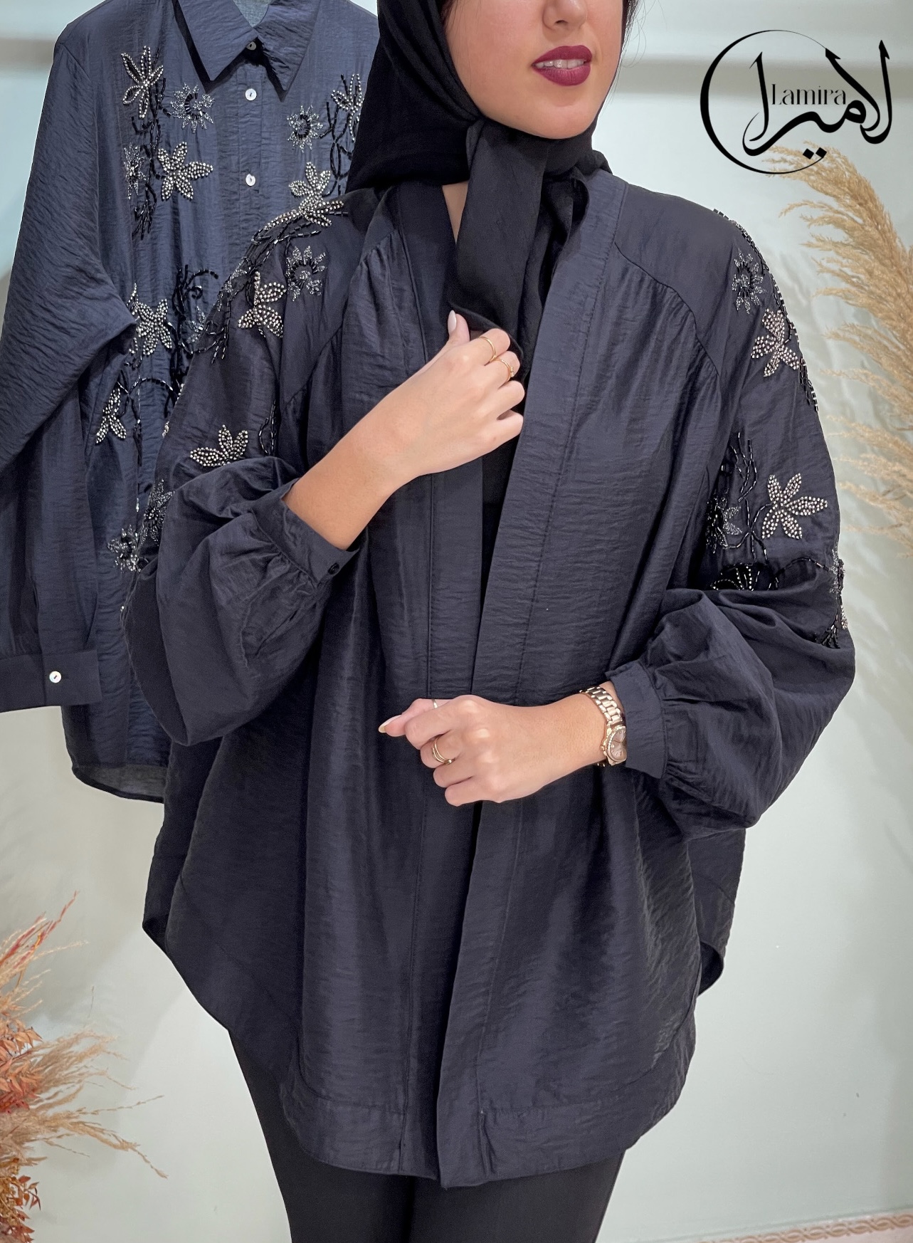 رویه مانتویی مجلسی طرح لوتوس
