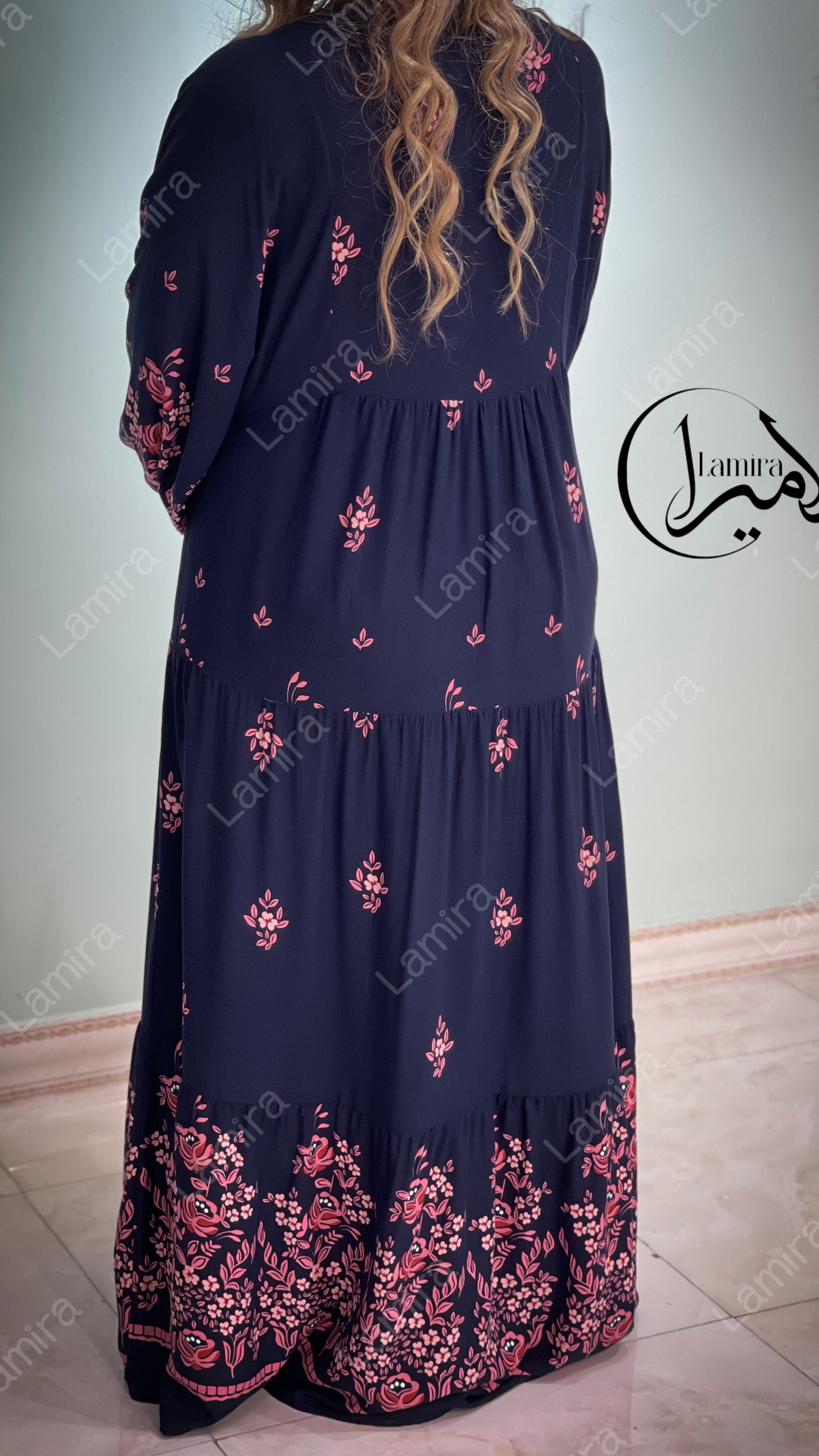 پیراهن نخی ساحلی طرح گلریز