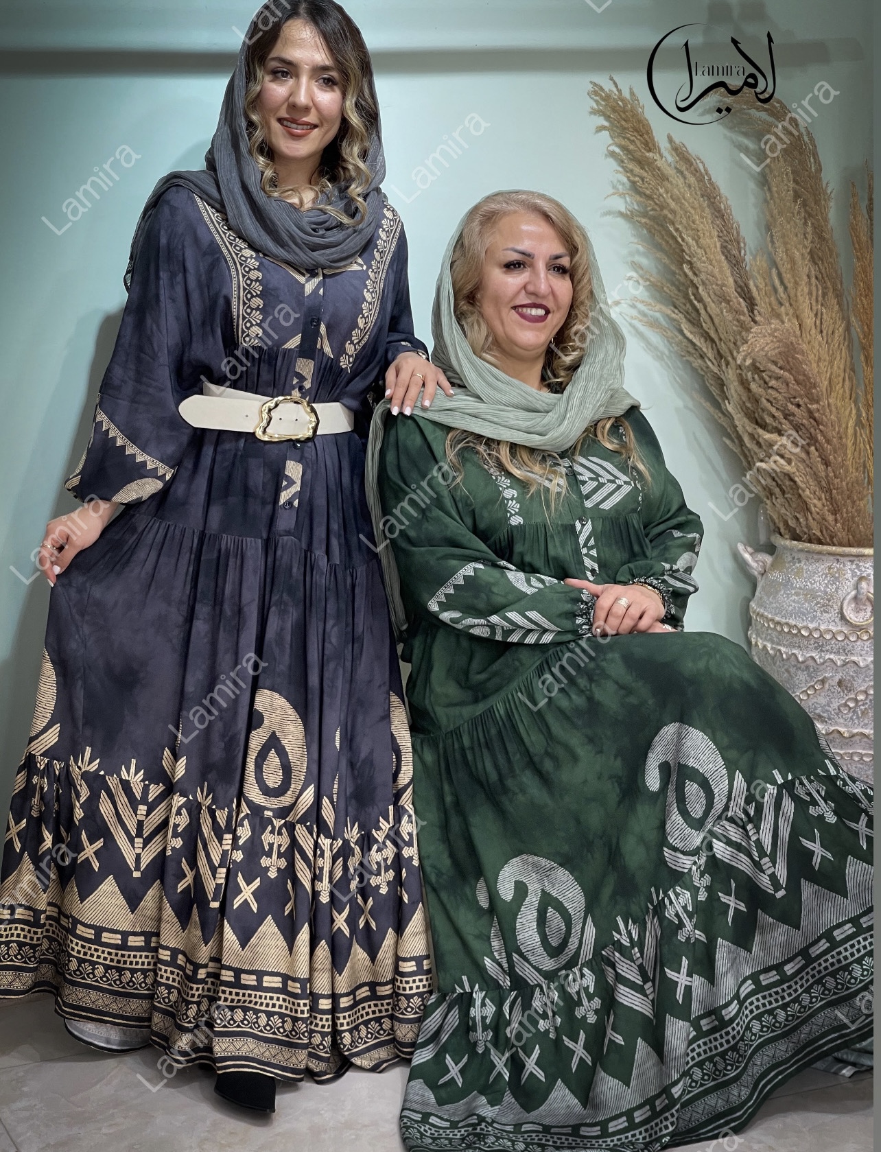 پیراهن نخی ساحلی طرح لاریسا