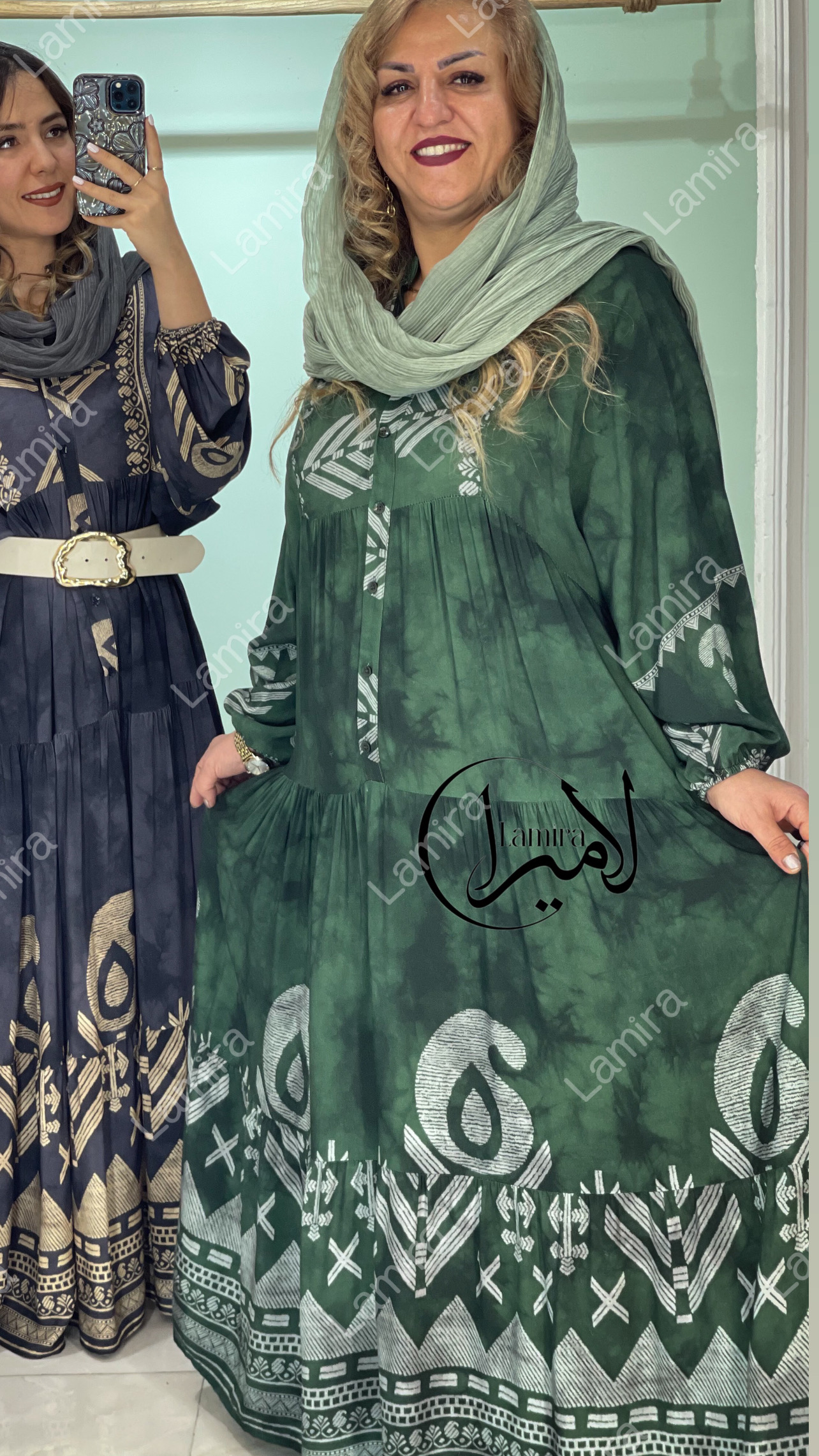 پیراهن نخی ساحلی طرح لاریسا