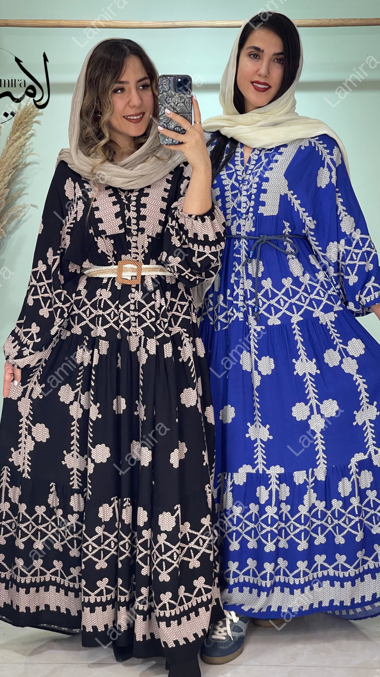 پیراهن نخی ساحلی طرح گلاره
