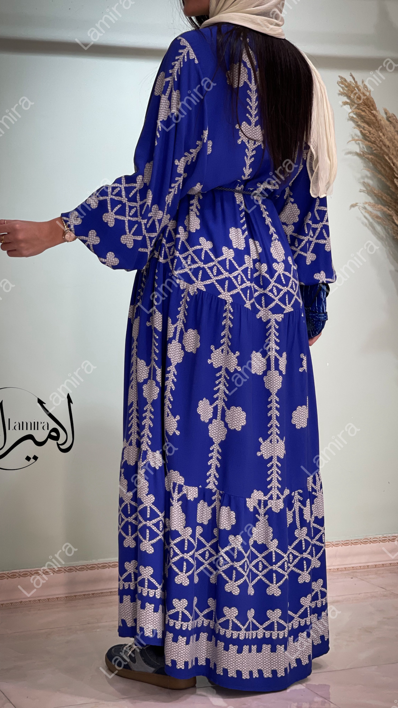 پیراهن نخی ساحلی طرح گلاره