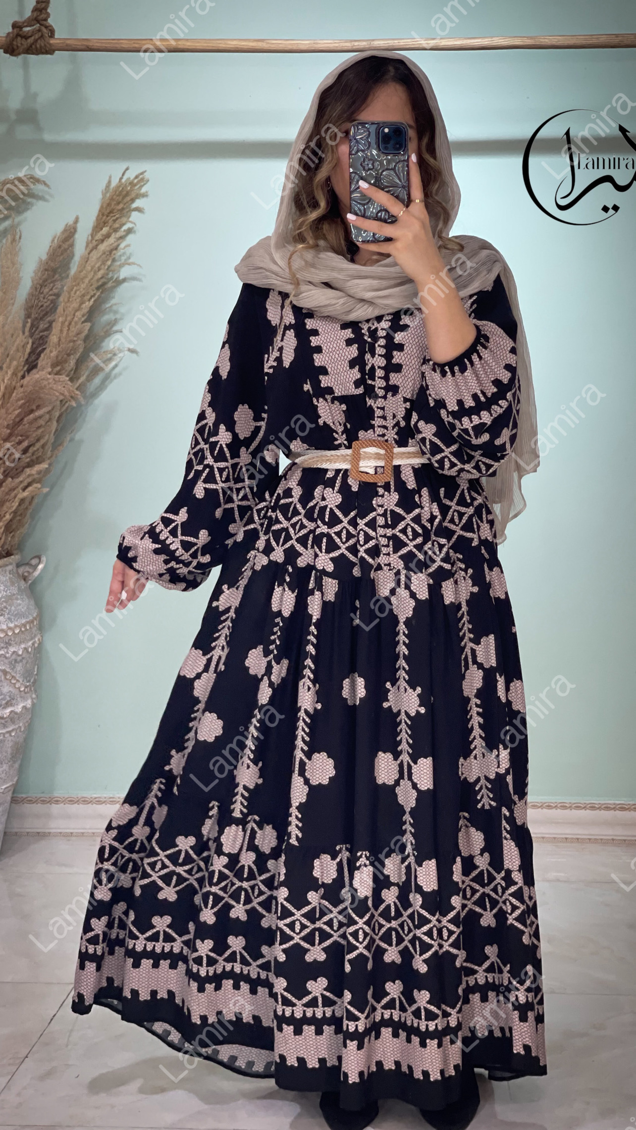 پیراهن نخی ساحلی طرح گلاره