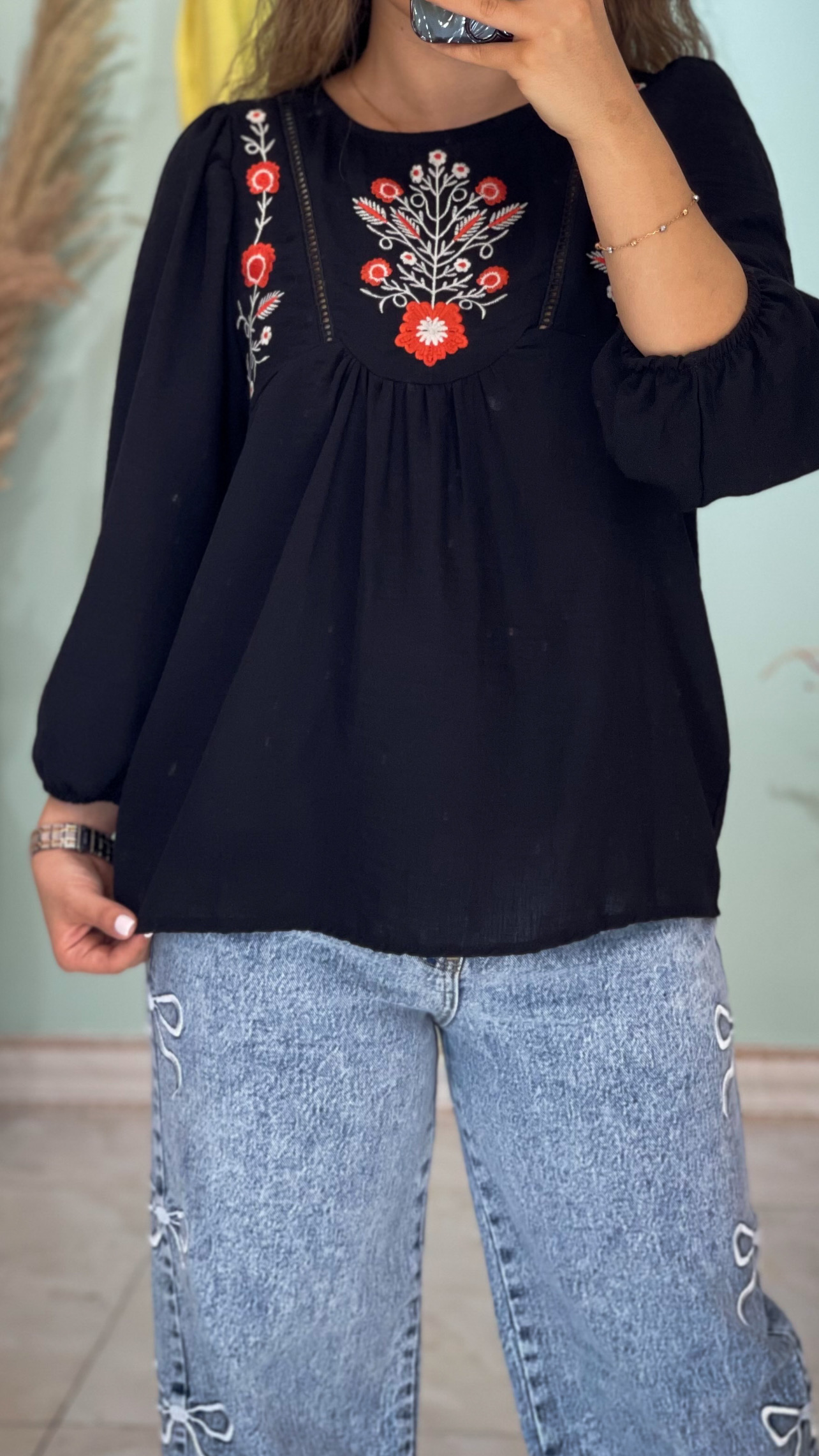 شومیز گلدوزی طرح دینات