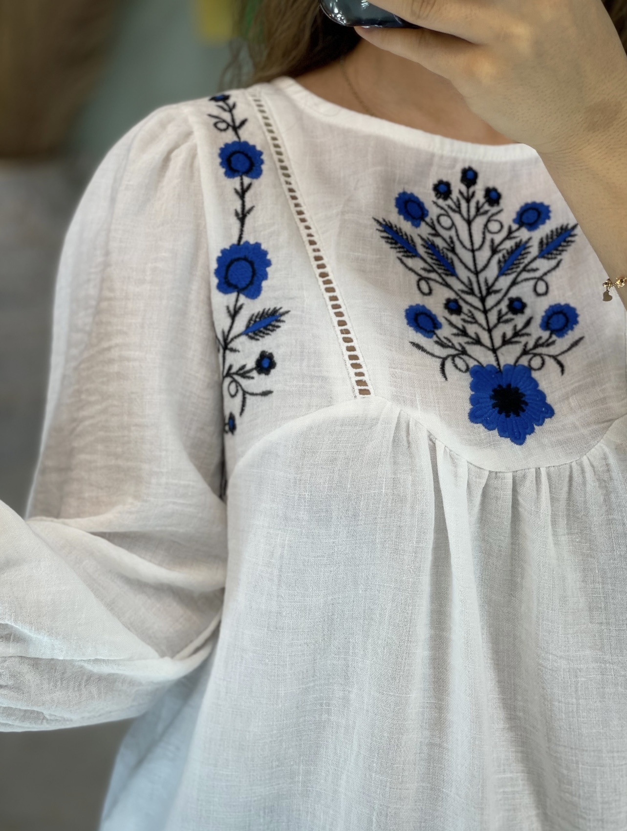 شومیز گلدوزی طرح دینات
