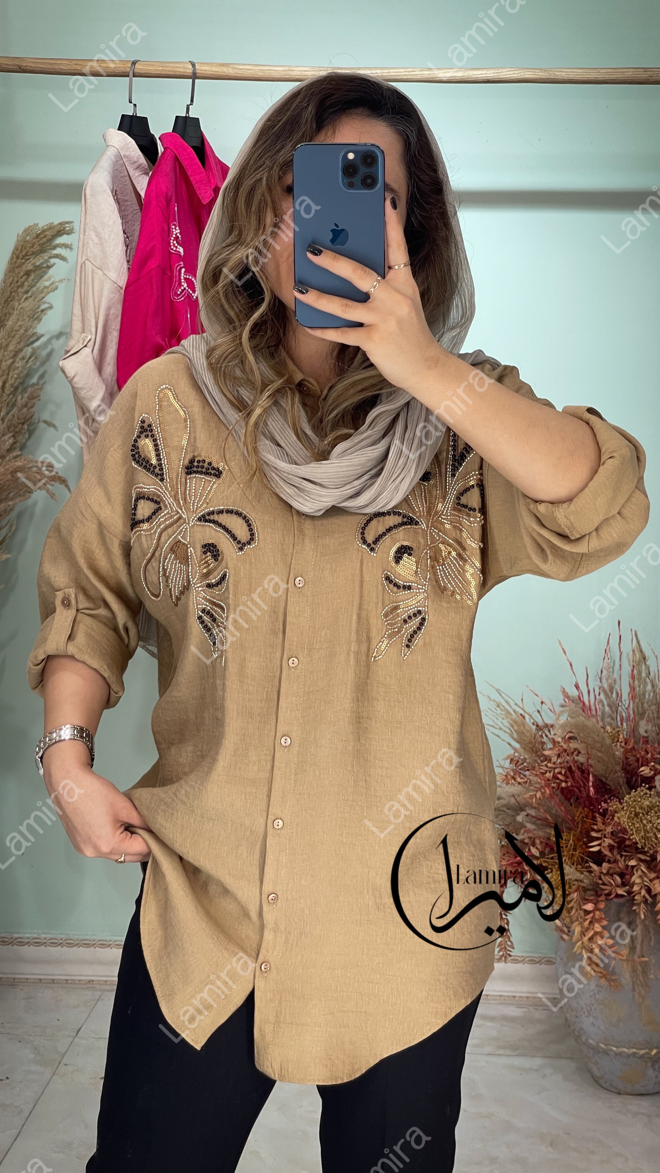 شومیز مانتویی مجلسی طرح لروکس