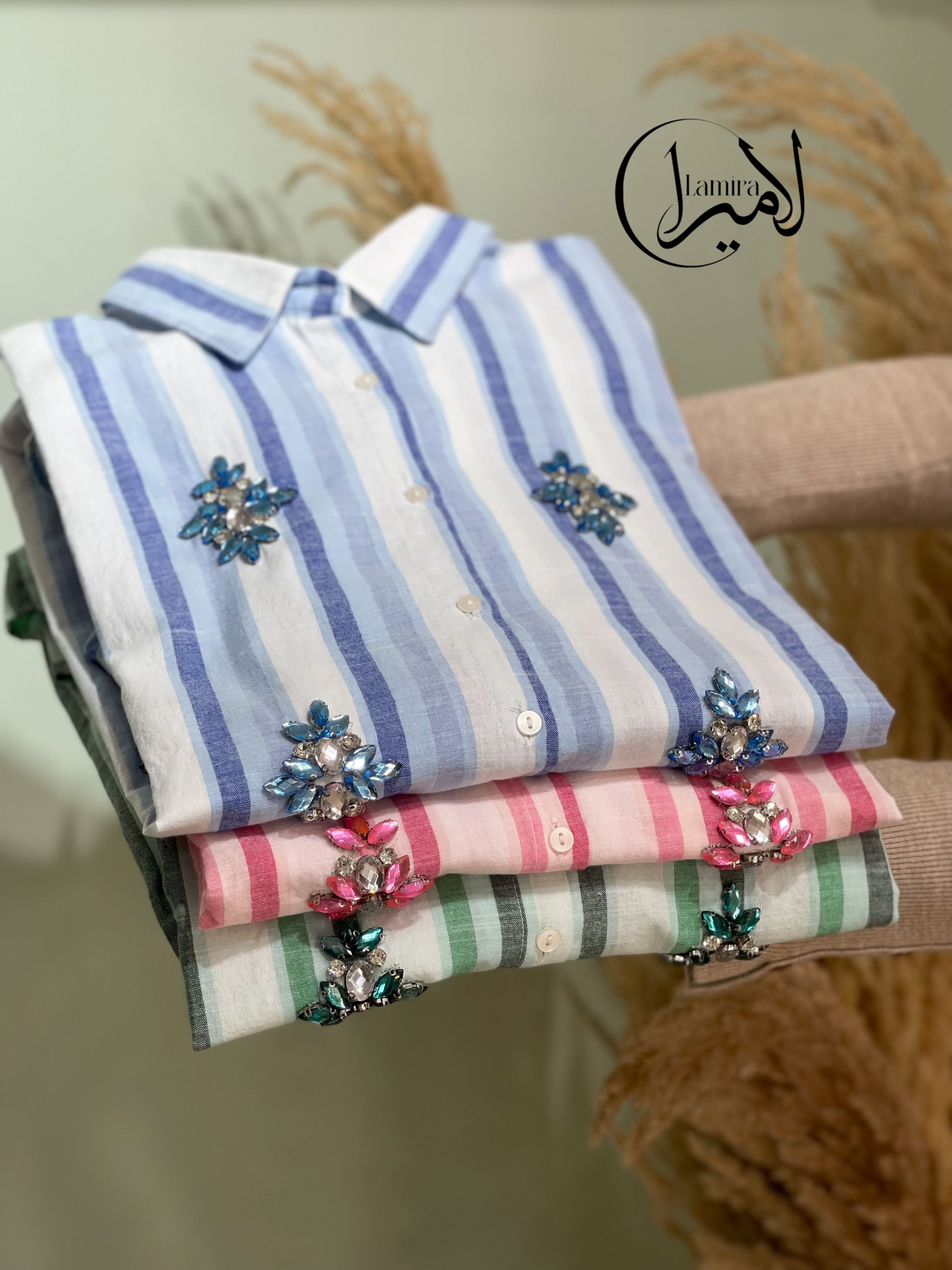 شومیز مانتویی مجلسی سنگ لوزی
