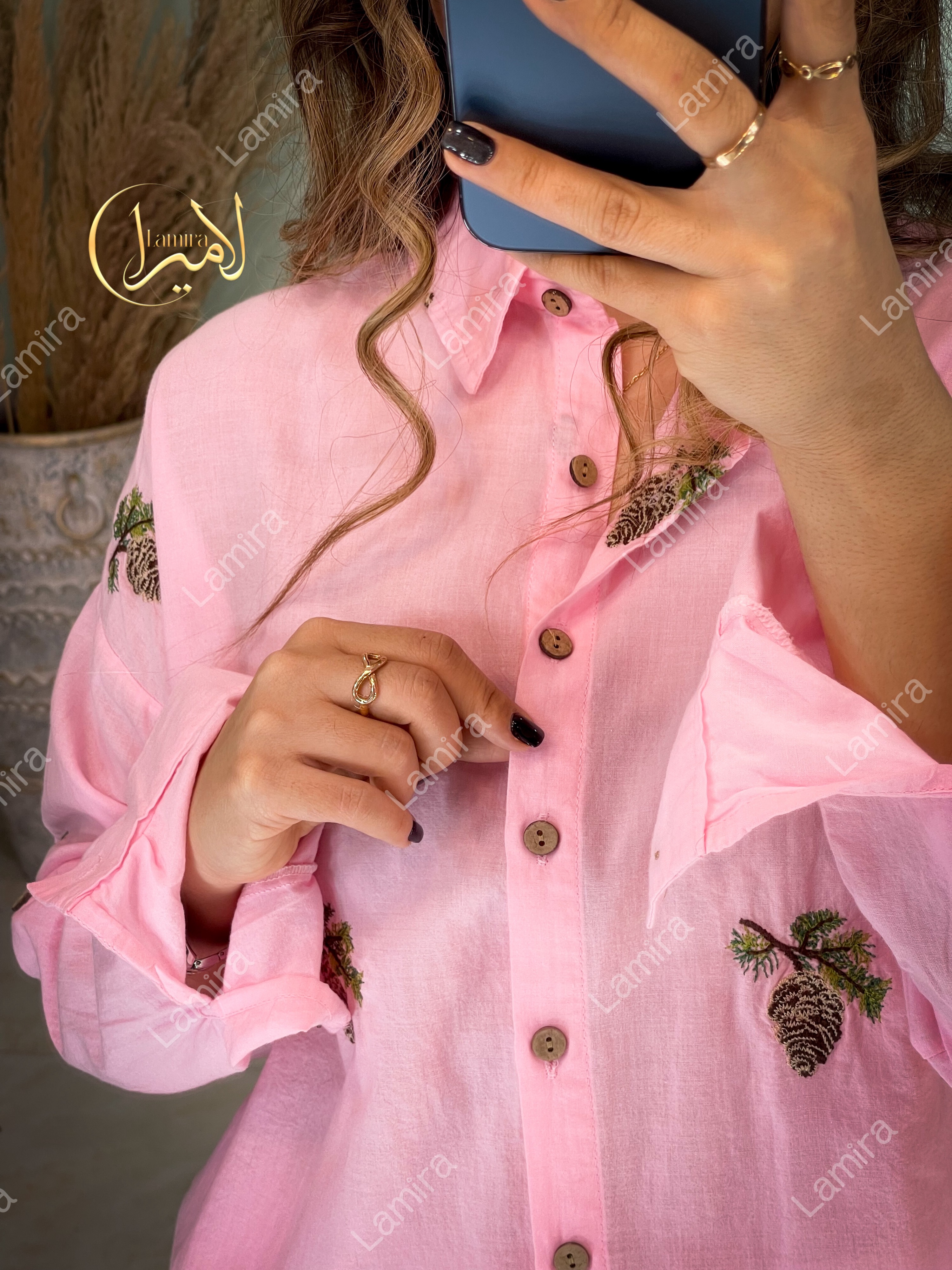 شومیز اسپرت گلدوزی طرح بلوط