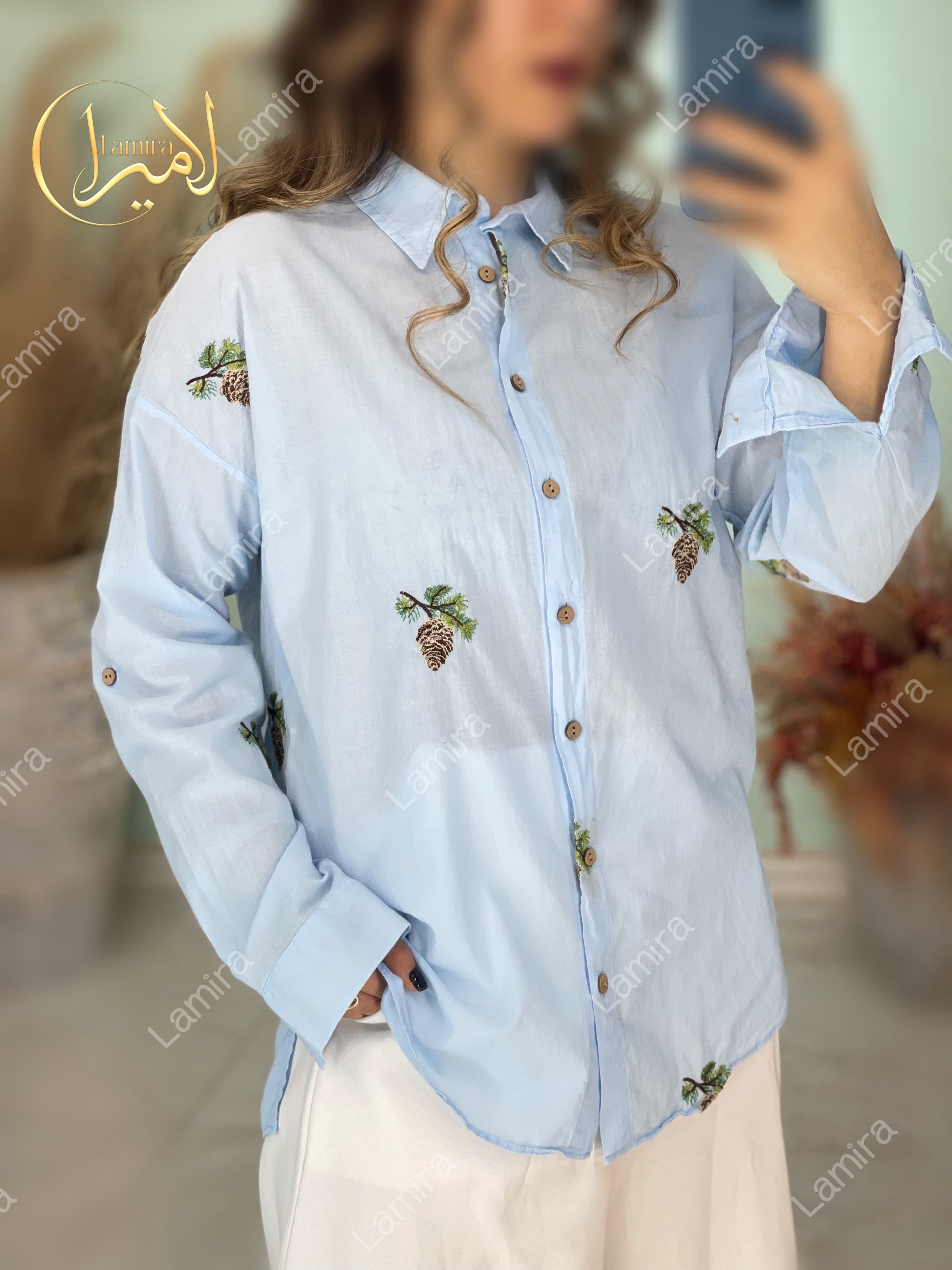 شومیز اسپرت گلدوزی طرح بلوط