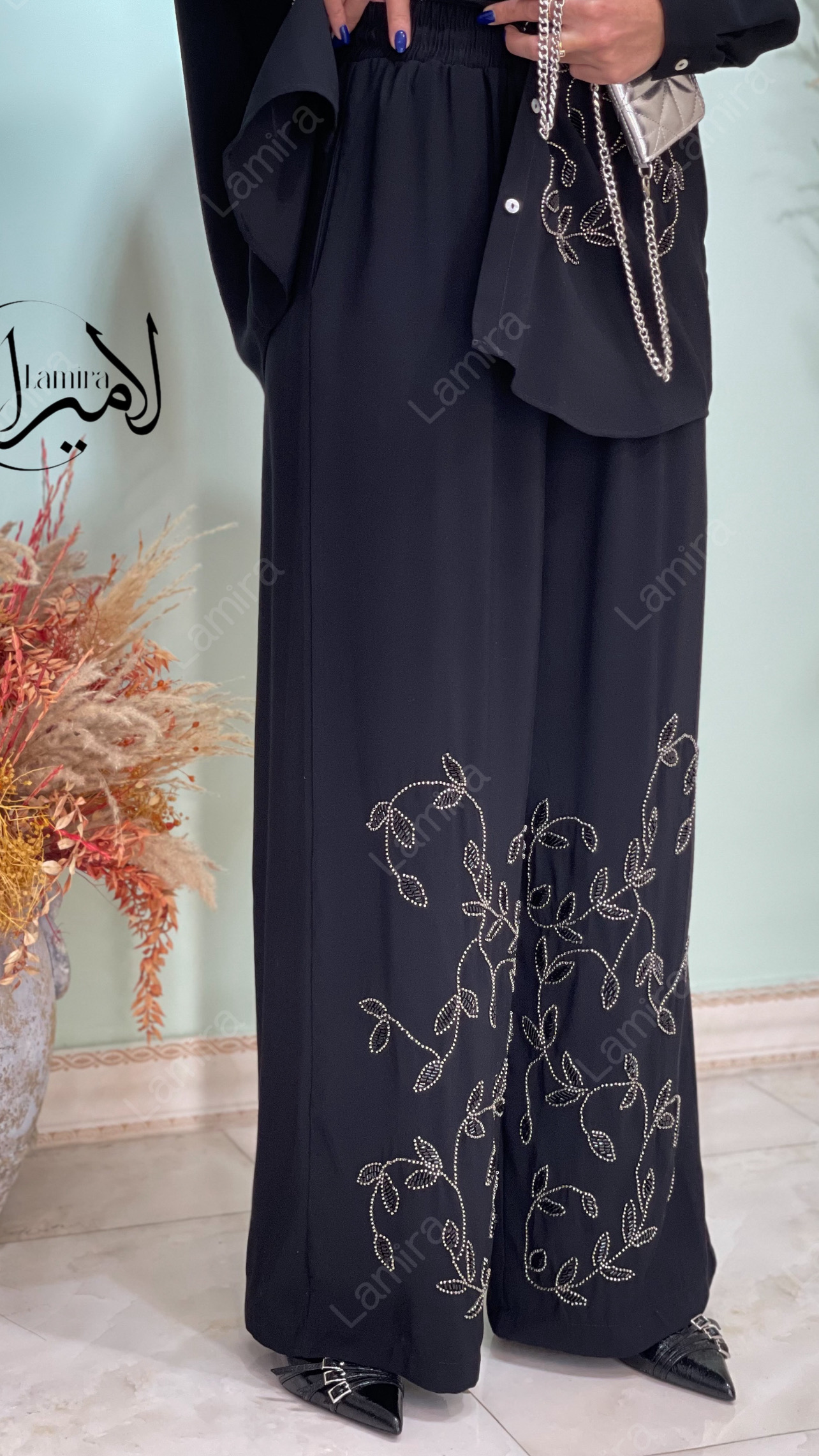 شلوار مجلسی طرح برگریزان