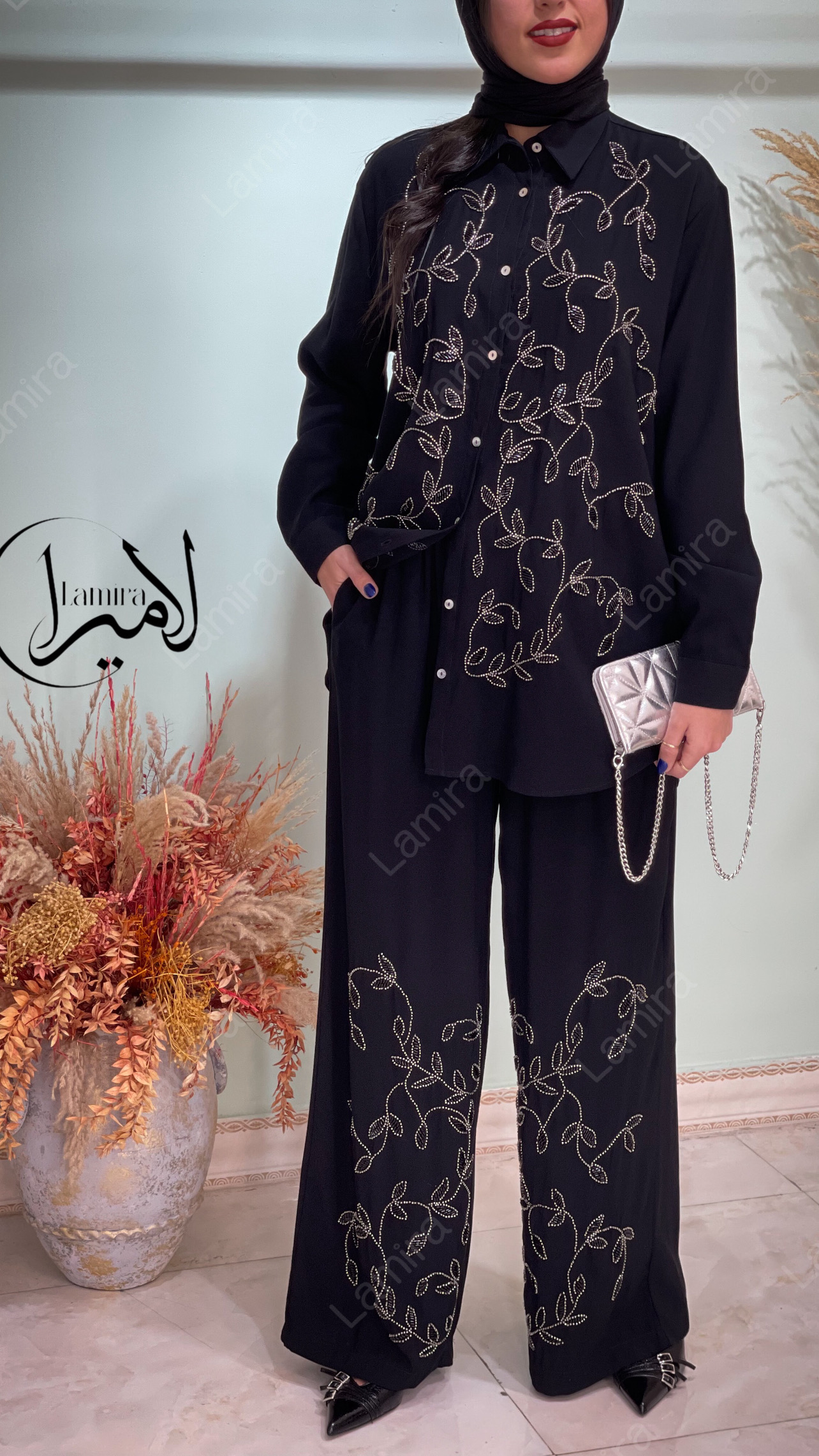 شلوار مجلسی طرح برگریزان