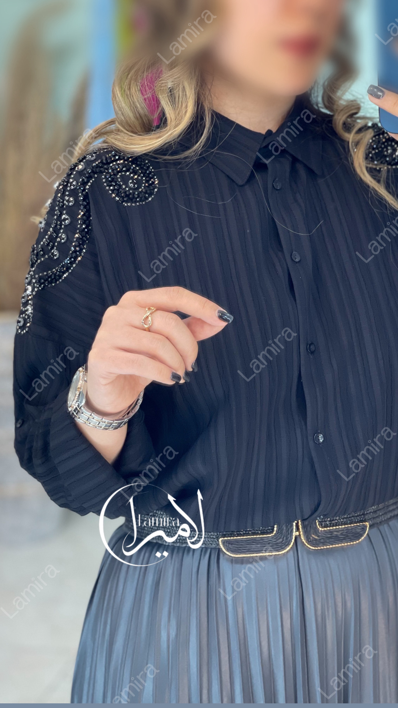 شومیز مانتویی مجلسی طرح لوریس