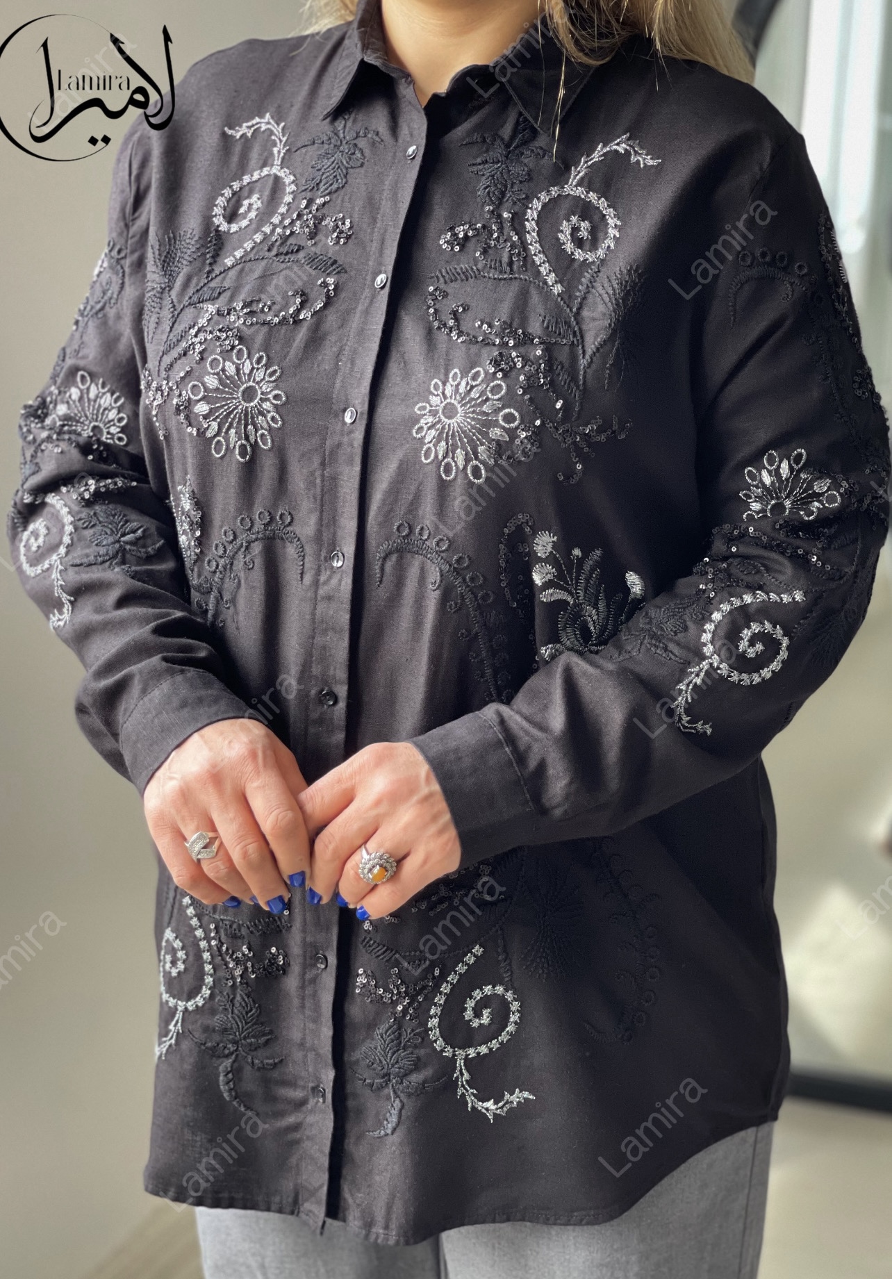 شومیز مجلسی مانتویی طرح سیلور