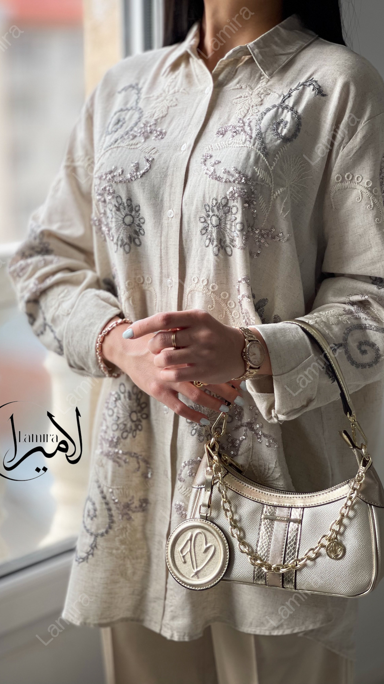 شومیز مجلسی مانتویی طرح سیلور