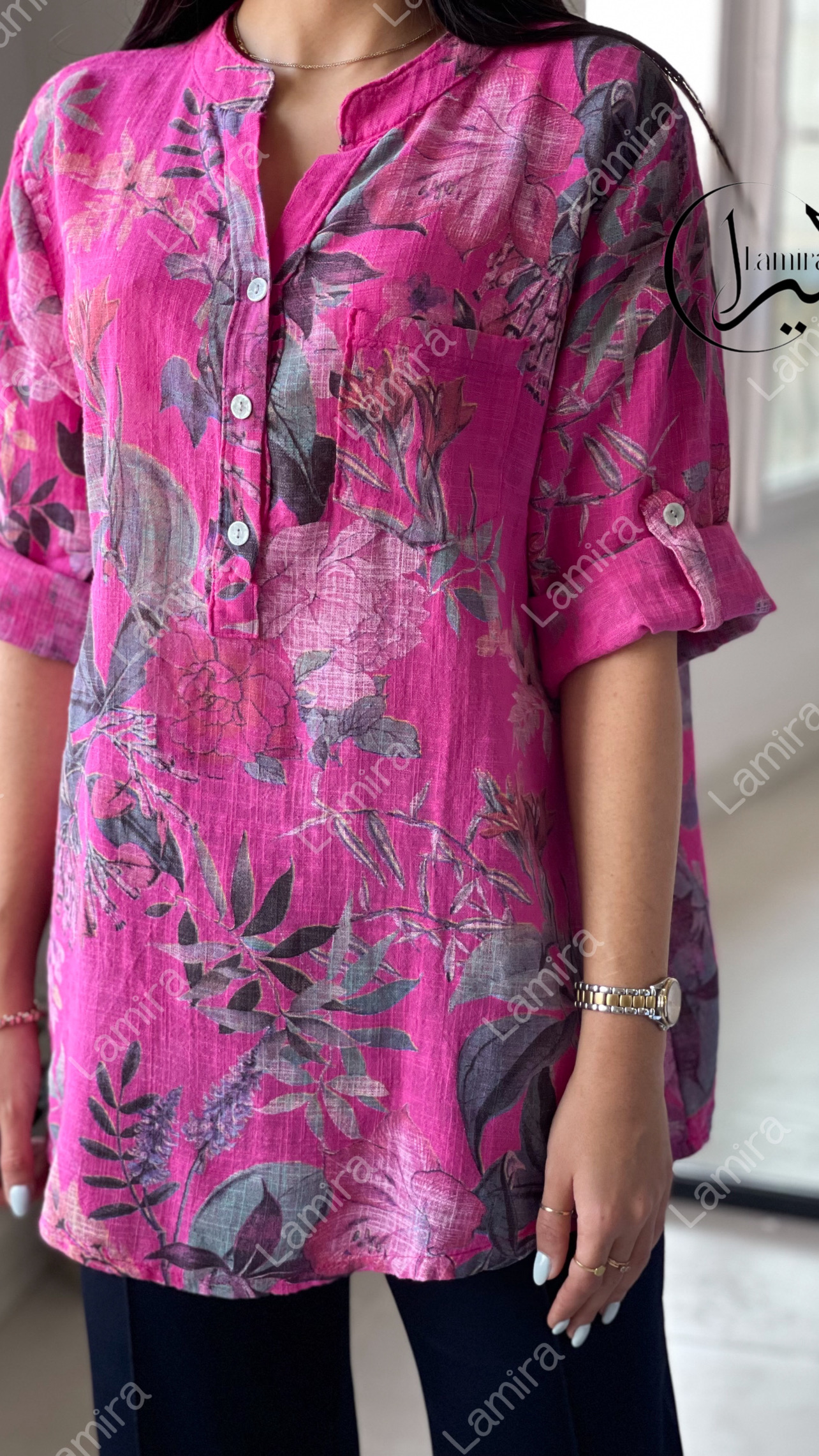 شومیز لینن ایتالیایی طرح طناز