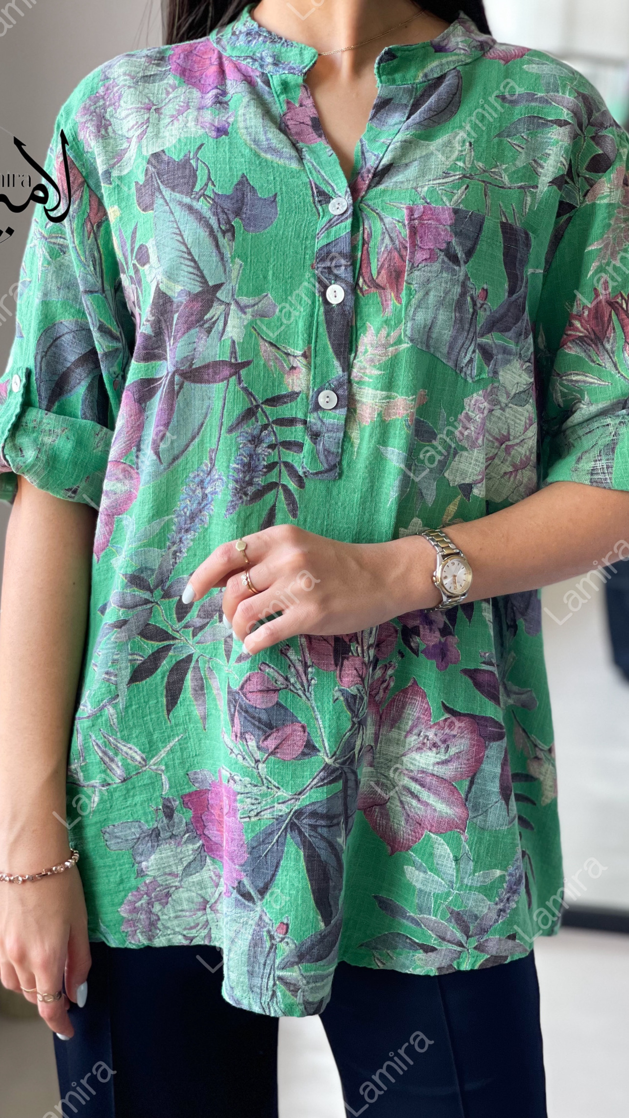 شومیز لینن ایتالیایی طرح طناز