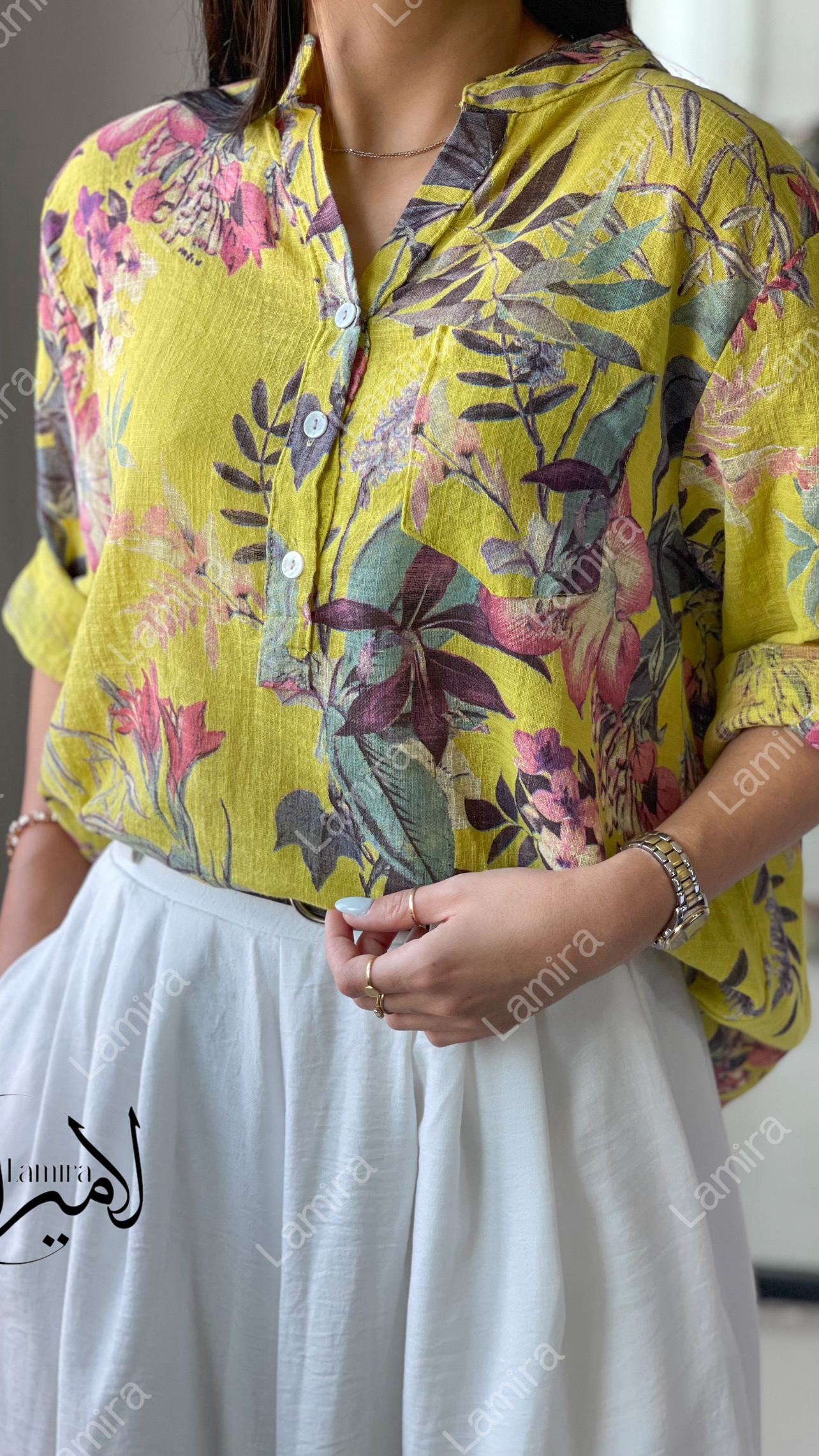 شومیز لینن ایتالیایی طرح طناز