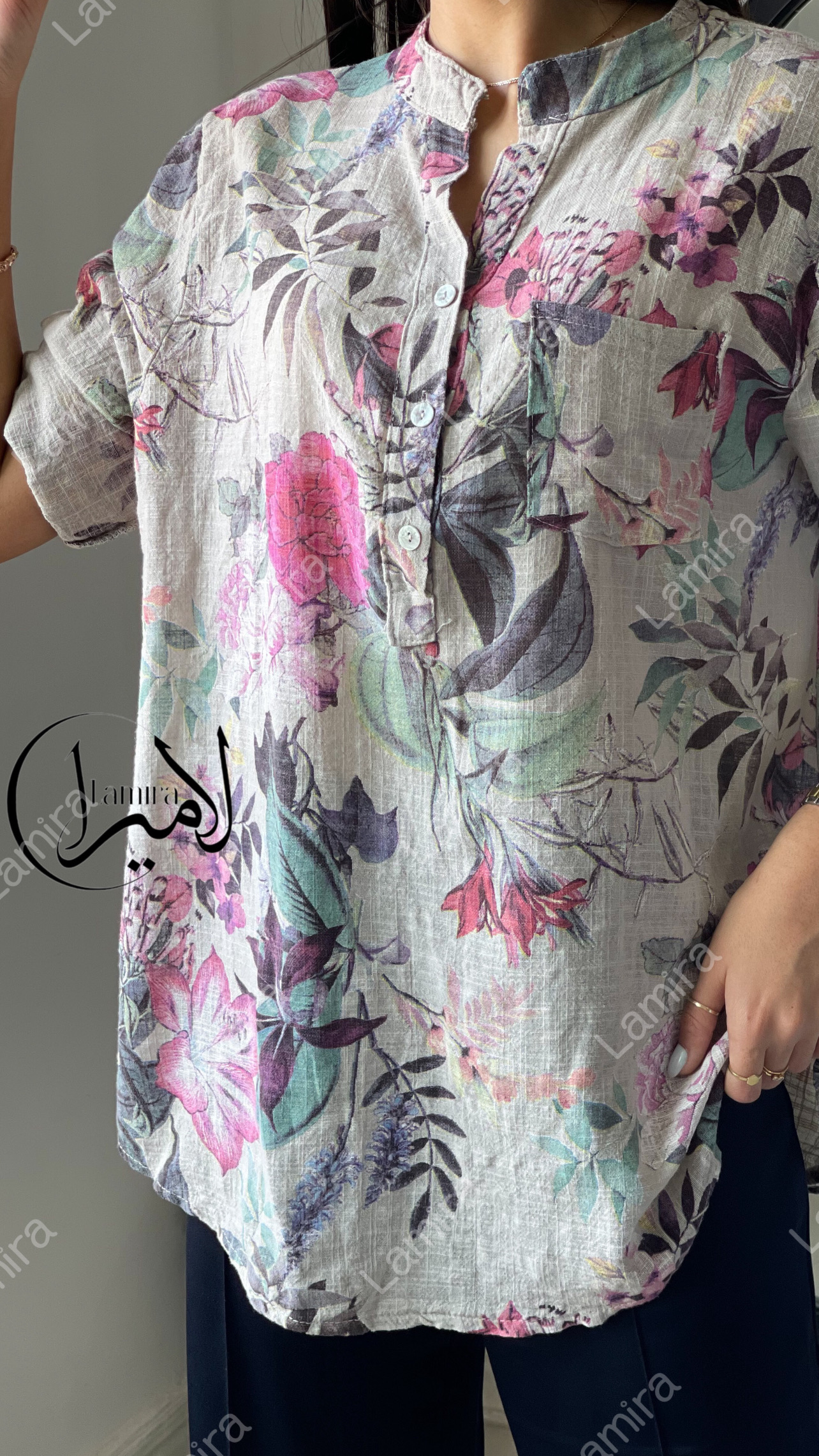 شومیز لینن ایتالیایی طرح طناز