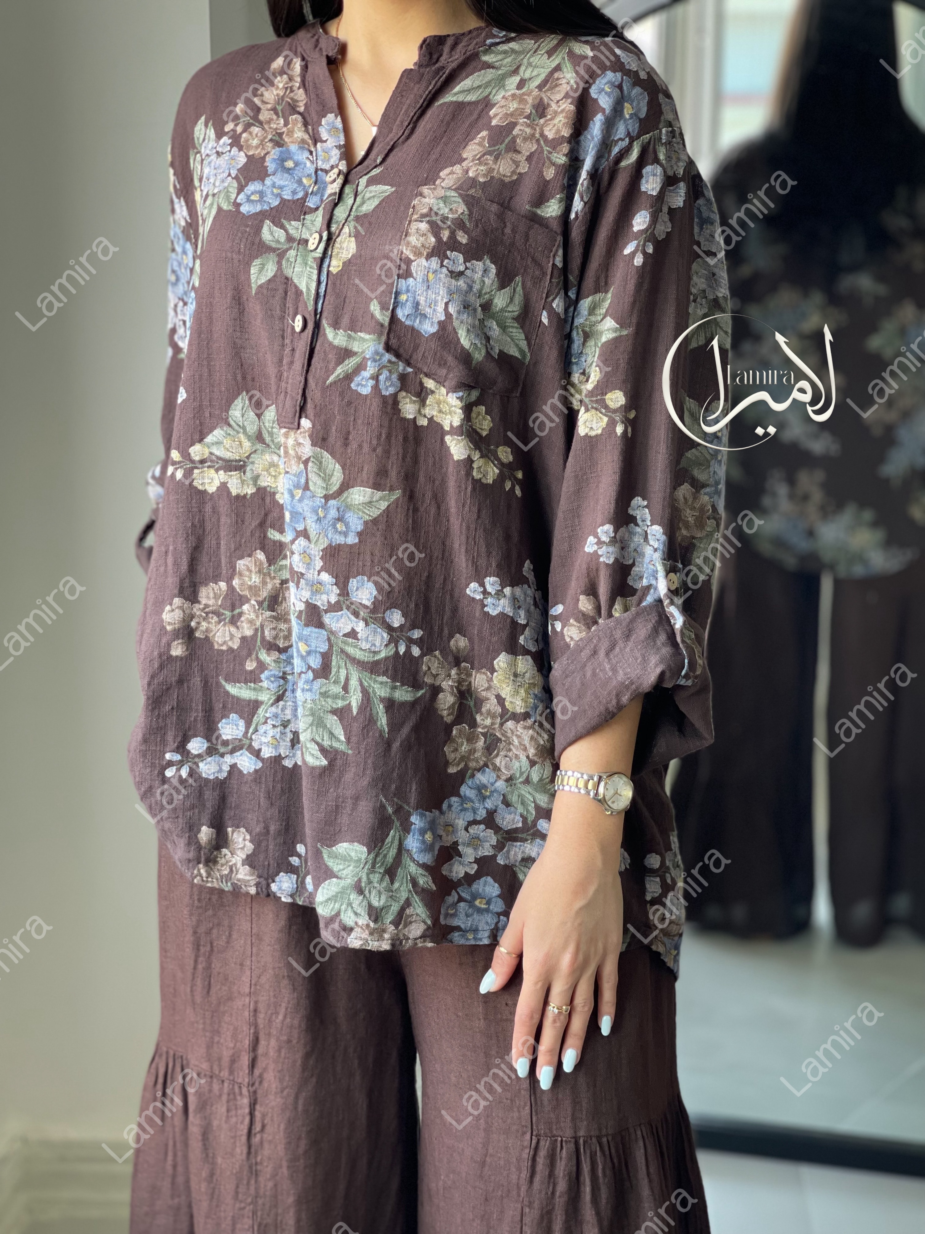 شومیز لینن ایتالیایی طرح آوریل