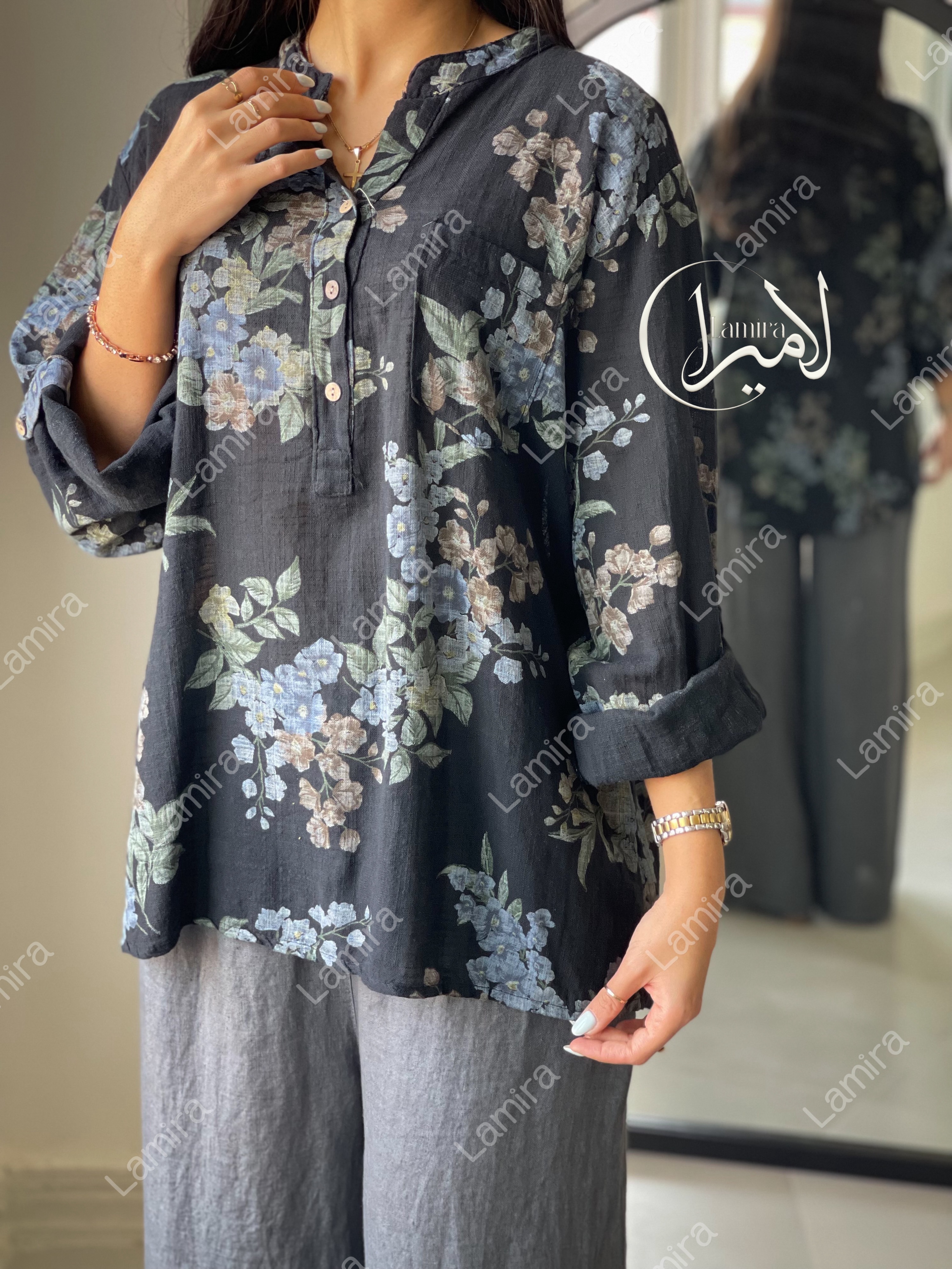 شومیز لینن ایتالیایی طرح آوریل